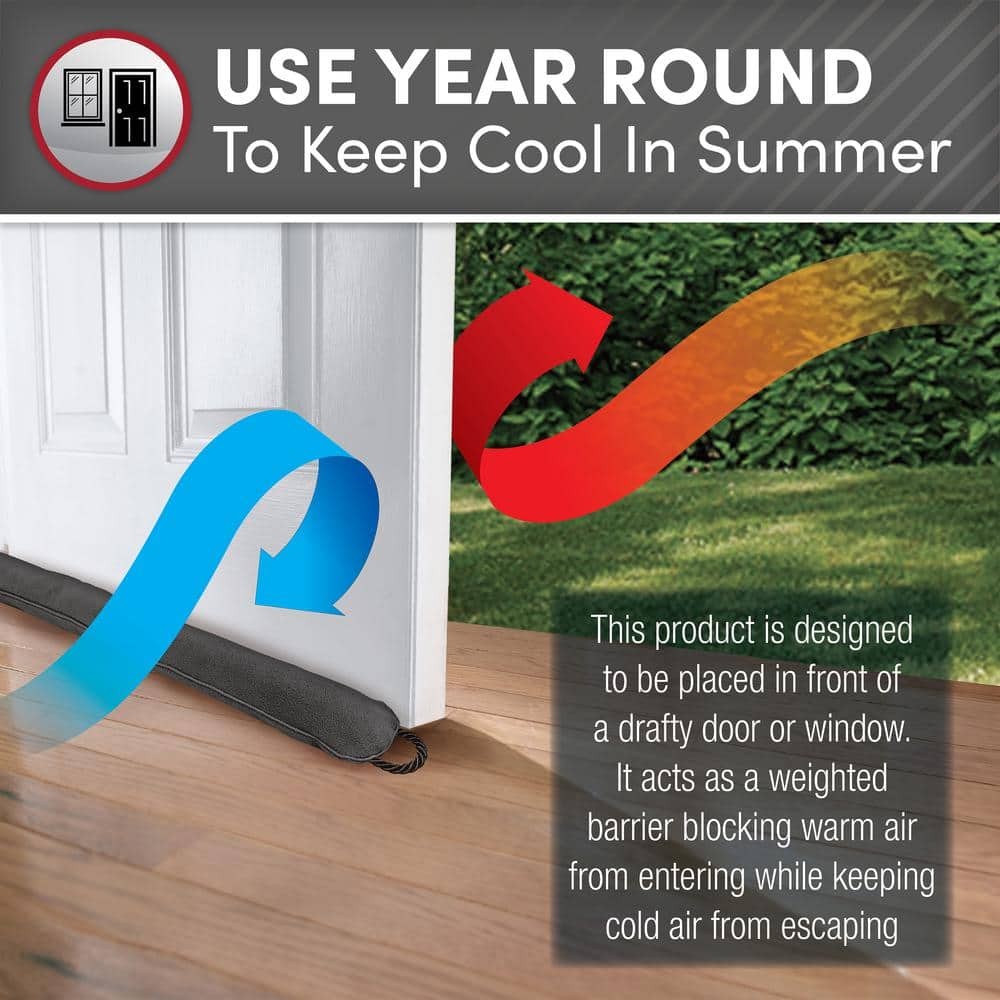 NEW Zippered Draft Stopper for Doors Blocks Cold Air, Dust, Noise & Insects