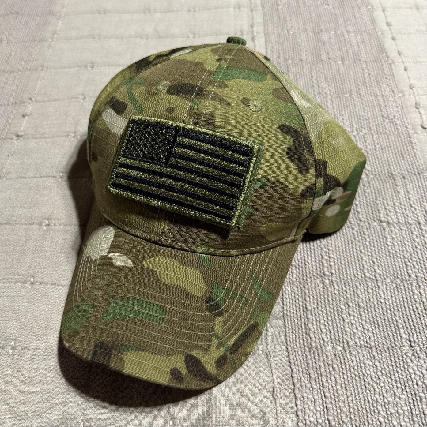 Eagle Crest Camouflage Hat with Removable   American Flag Patch