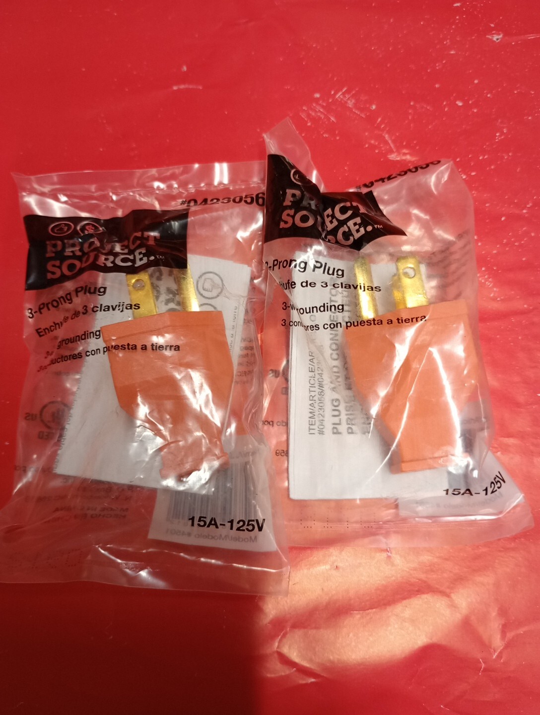 Lot Of 2 Project Source 3 Prong Plug #0423056