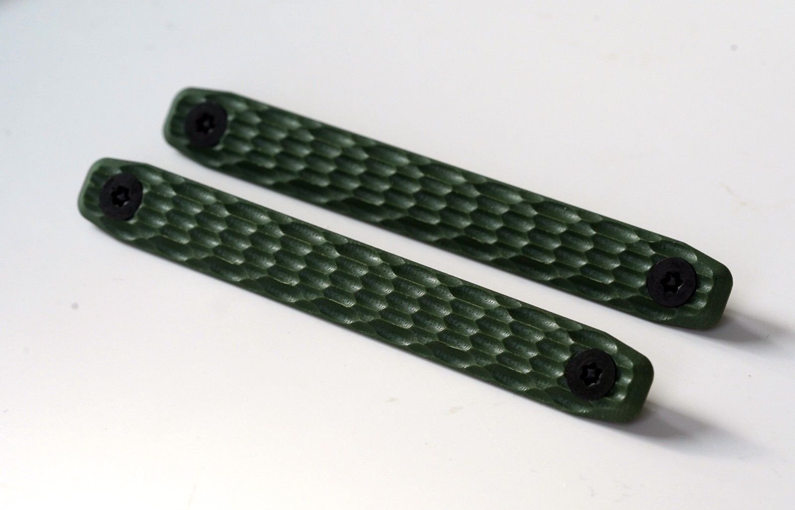 Mechforce G10 Scale Hand Grip Panel for MLok, 3 Slot Length OD Green (2 Pack)