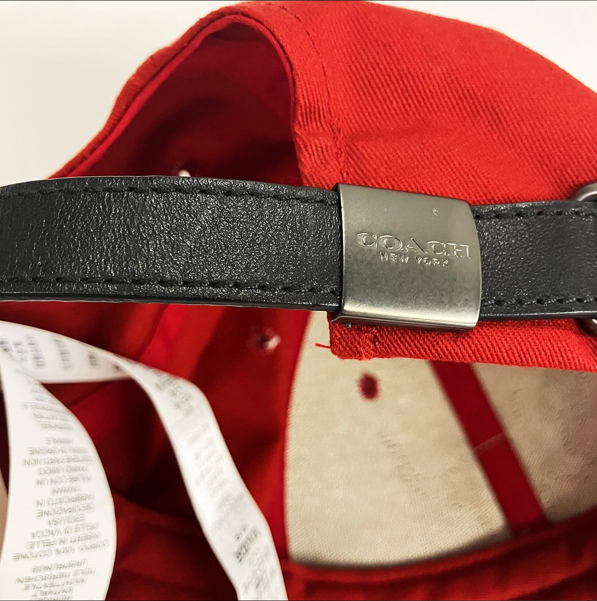 COACH Rexy Dinosaur Red Cap Hat w/ Rexy Charm Cotton Leather Trim Unisex Japan