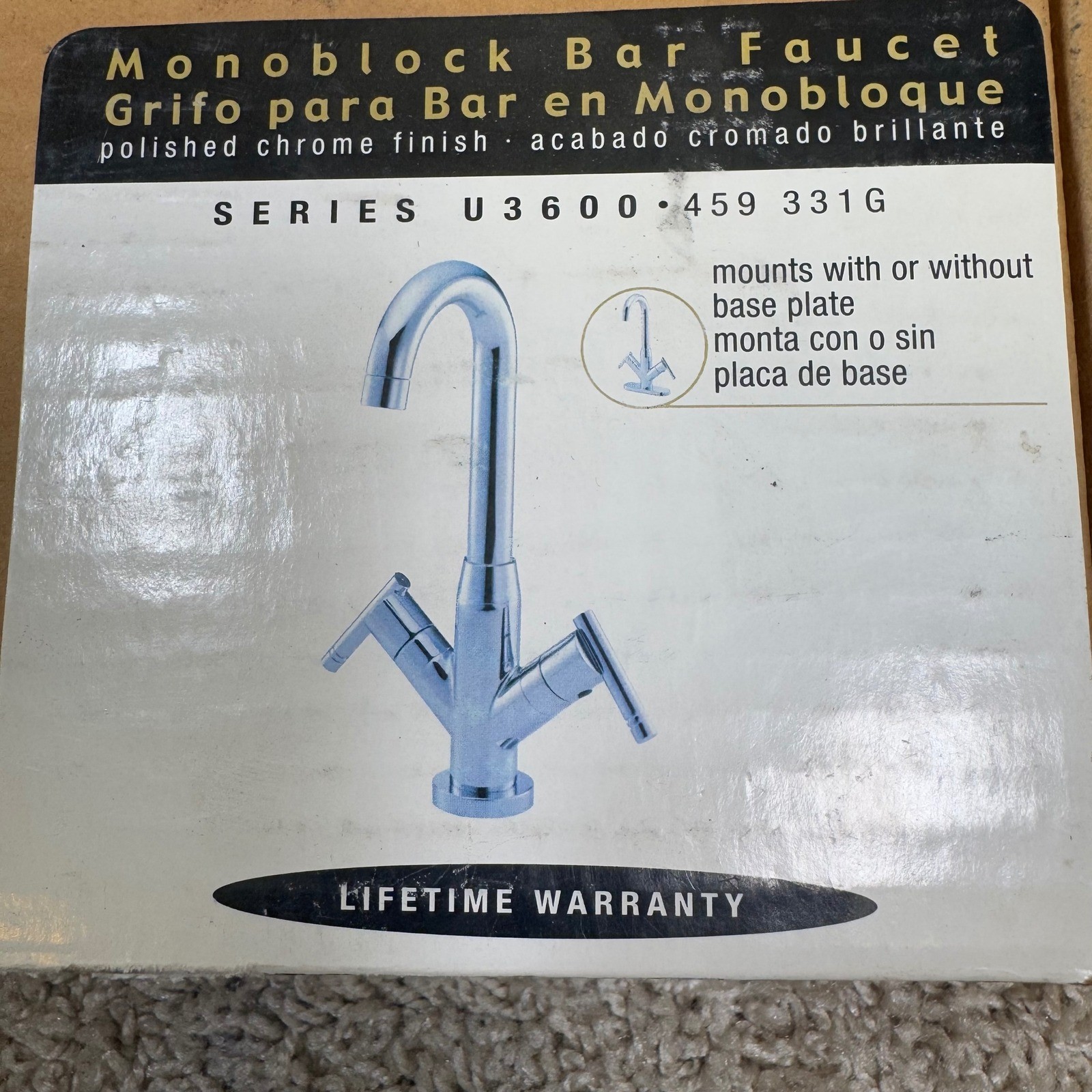 Pegasus Monoblock Bar Faucet Polished Chrome Finish Kitchen Sink Series U3600