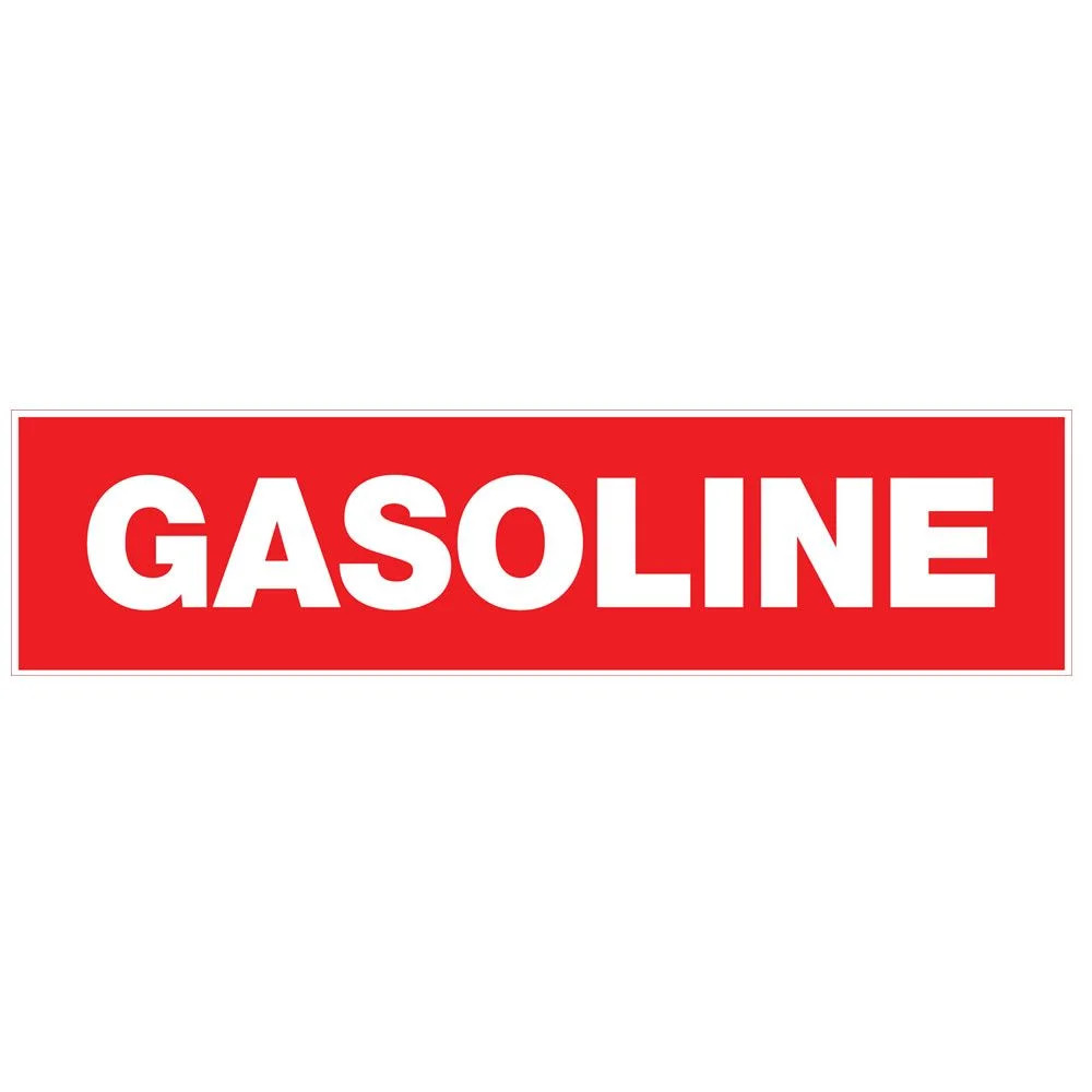 Hillman Red & White Nickel Mylar Self-Adhesive Gasoline Sign, 2 x 8 in.