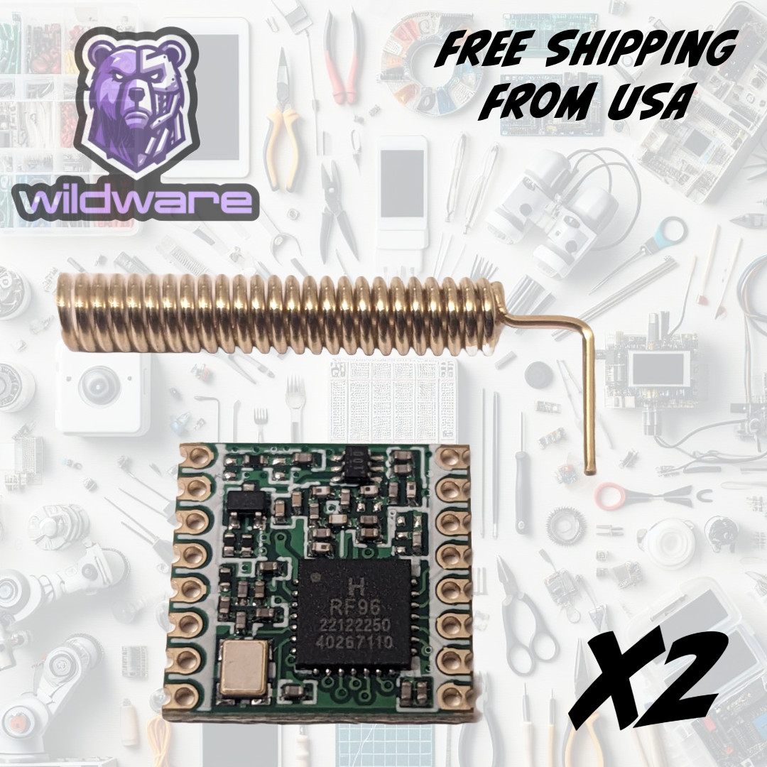 2xHopeRF RFM95W-868S2 868MHz LoRa Ultra Long Range Transceiver SX1276 Compatible