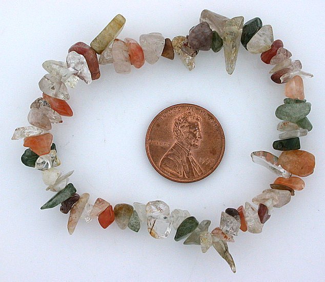 MULTISTONE MULTI CHIP GEMSTONE GEM STONE NATURAL BEADS STRETCH BRACELET SB40