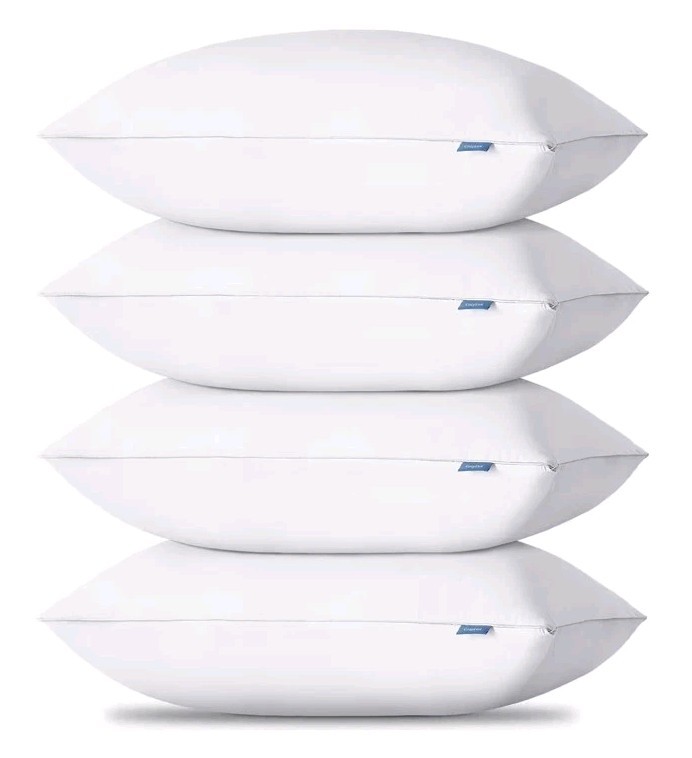 4 CozyLux Soft Supportive Bed Pillows for Side and Standard - 18" X 26", White