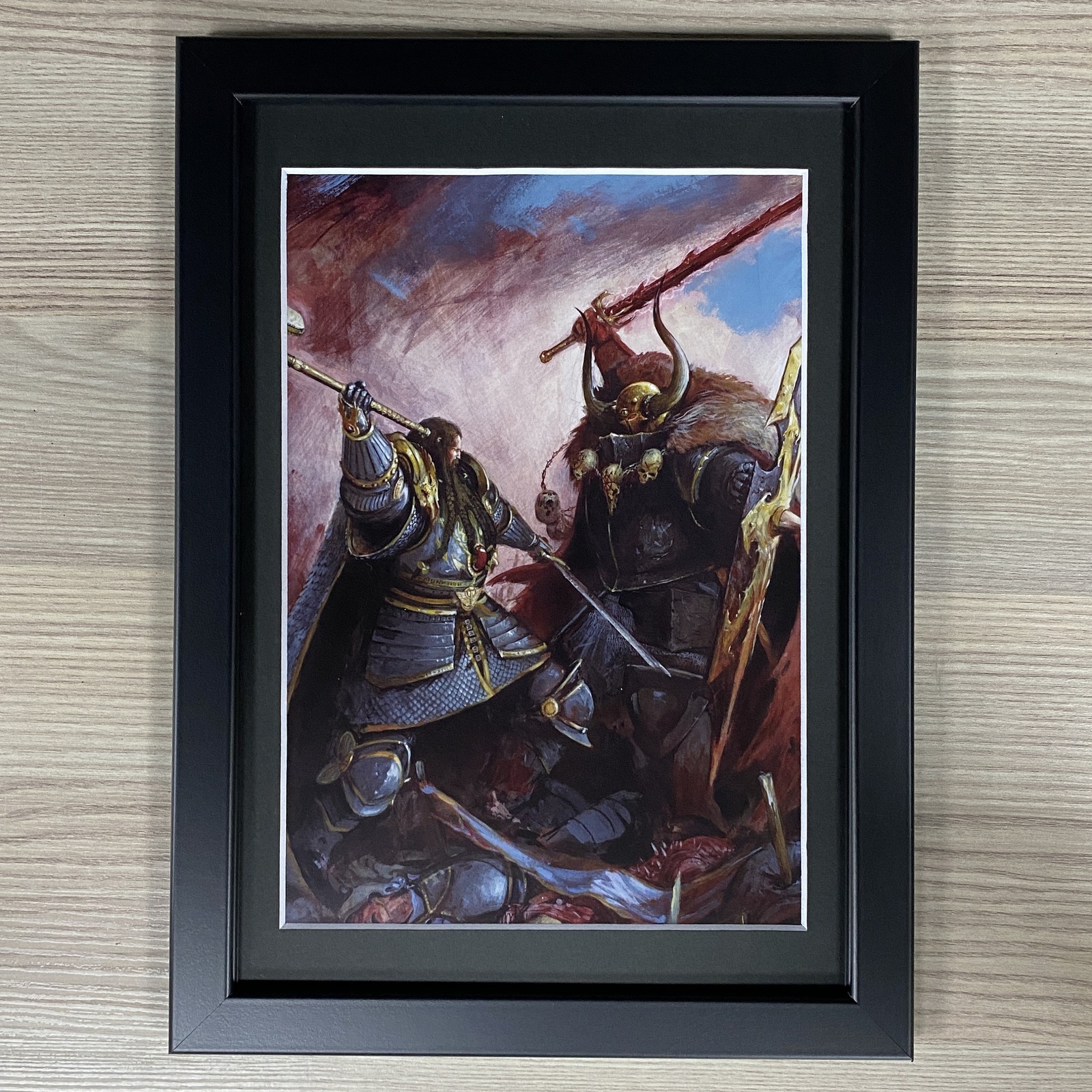 EMPIRE WARRIOR VS CHAOS WARRIOR FRAMED ART WARHAMMER AGE OF SIGMAR OLD WORLD AOS