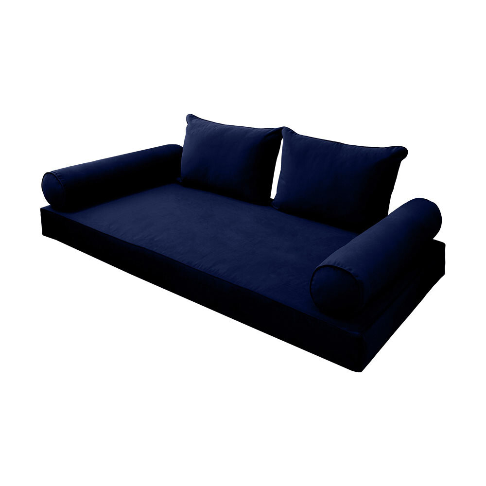 |SLIPCOVER ONLY| S.V4 Velvet Indoor Daybed Mattress Pillow Pipe Trim Twin AD373