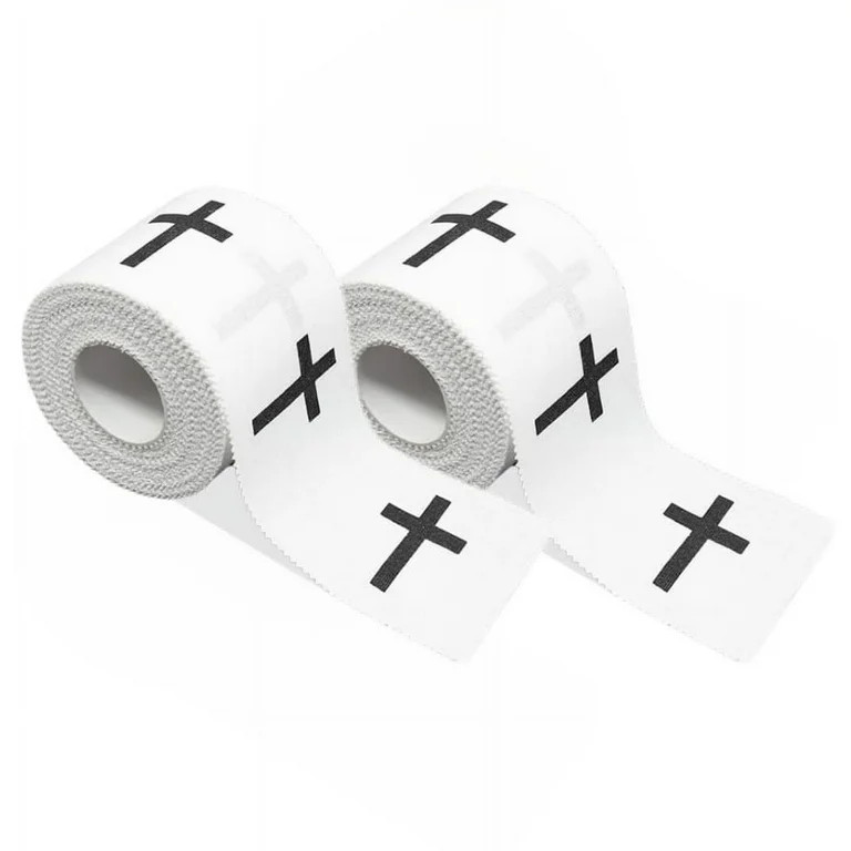 2 Pcs Cross Tape Christian Athletic Tape Sports Wrap 2in x 23ft Cotton Wrap NEW