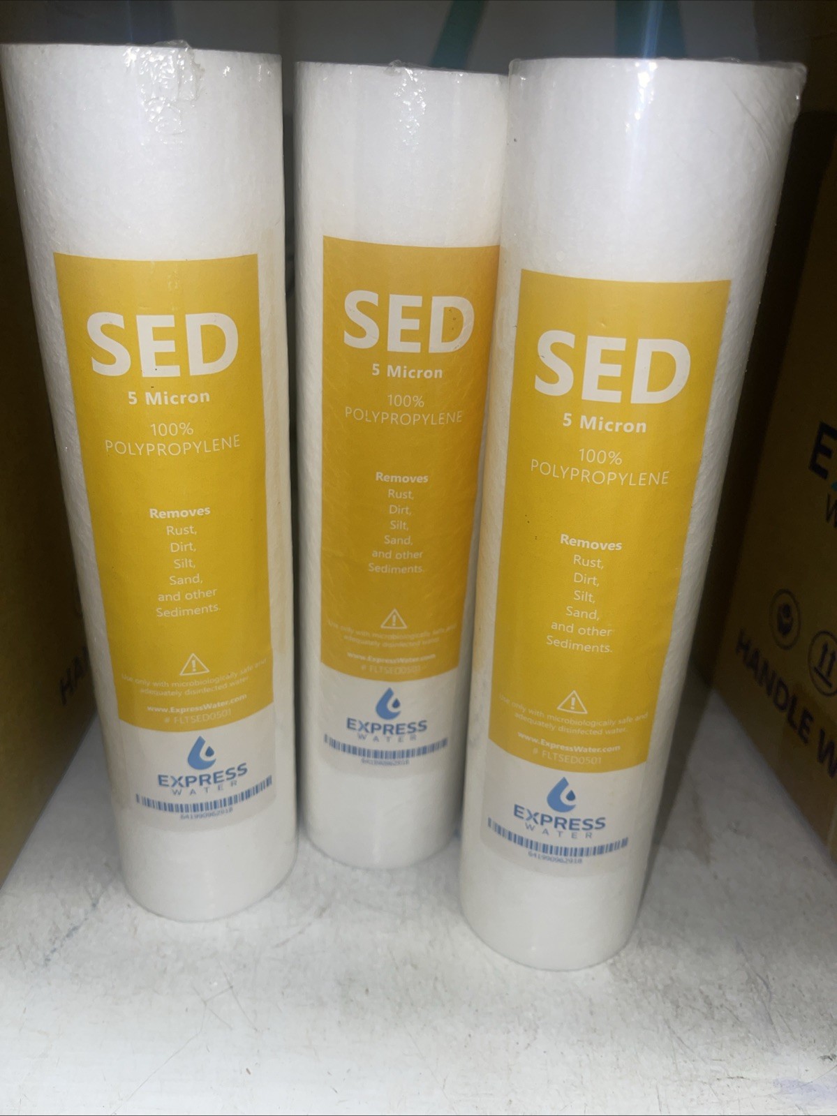 Three Water Filter SED Replacement Cartridge Sediment 5 Micron  Frsh