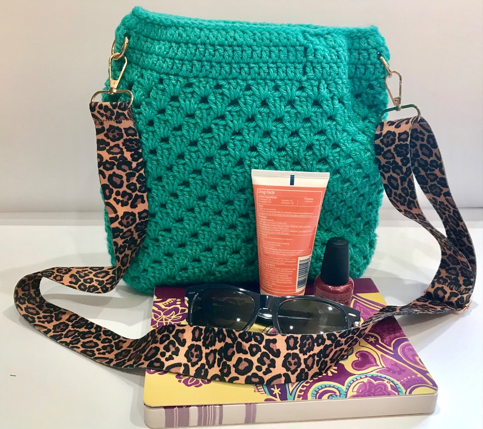 Handmade project tote crochet knitting Mother’s Day LINED crossbody purse bag