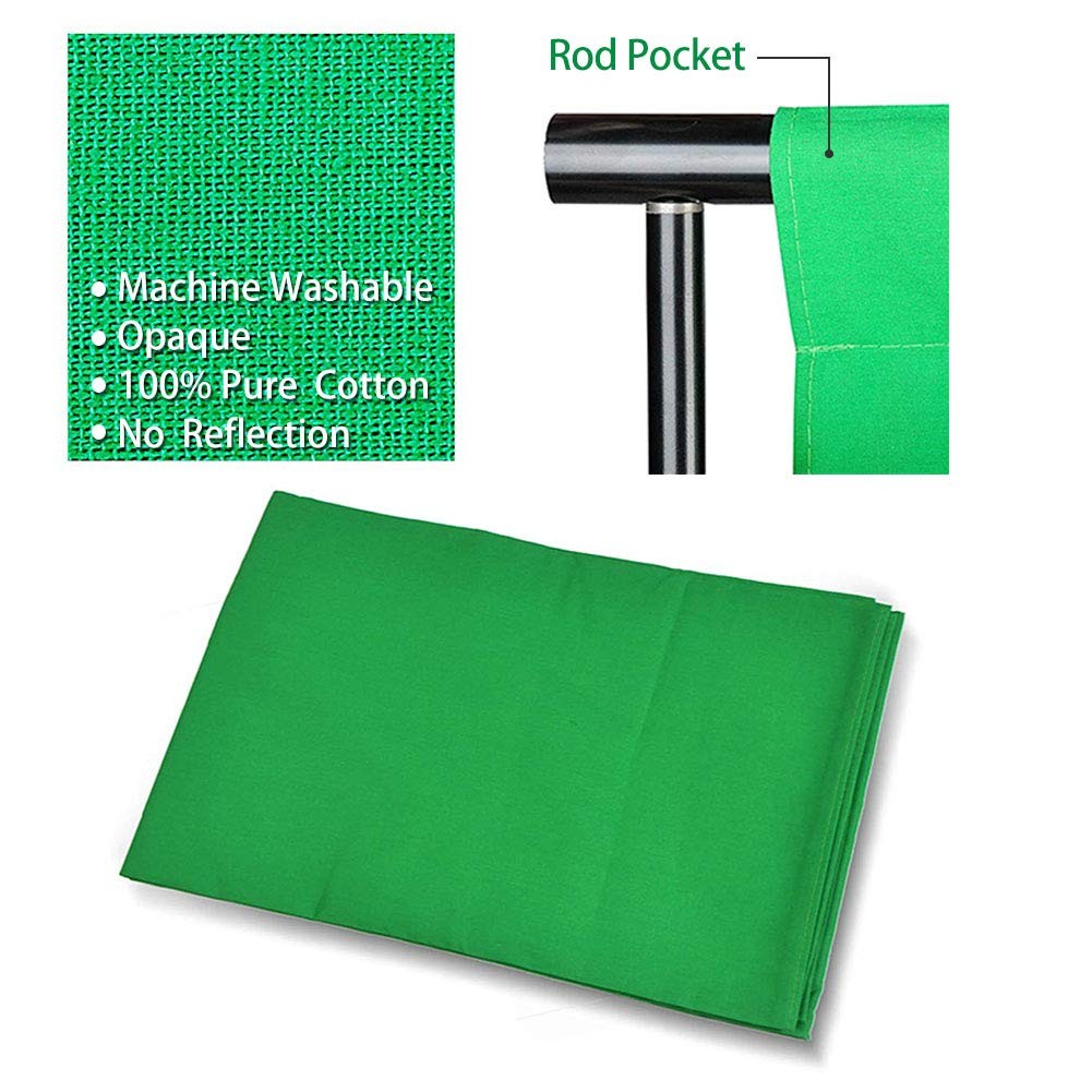 Photography Background Stand Support System with Muslin Backdrop Green