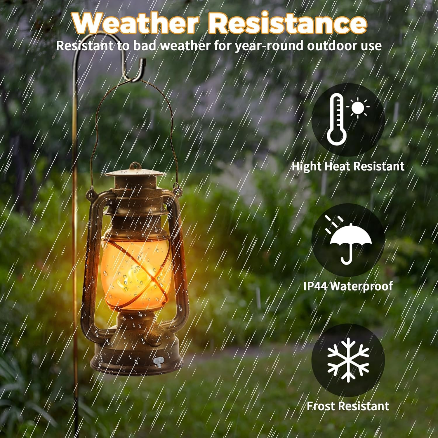 2 Pack Bronze Vintage 4 Modes Rechargeable Lanterns with Remote Control | Waterp