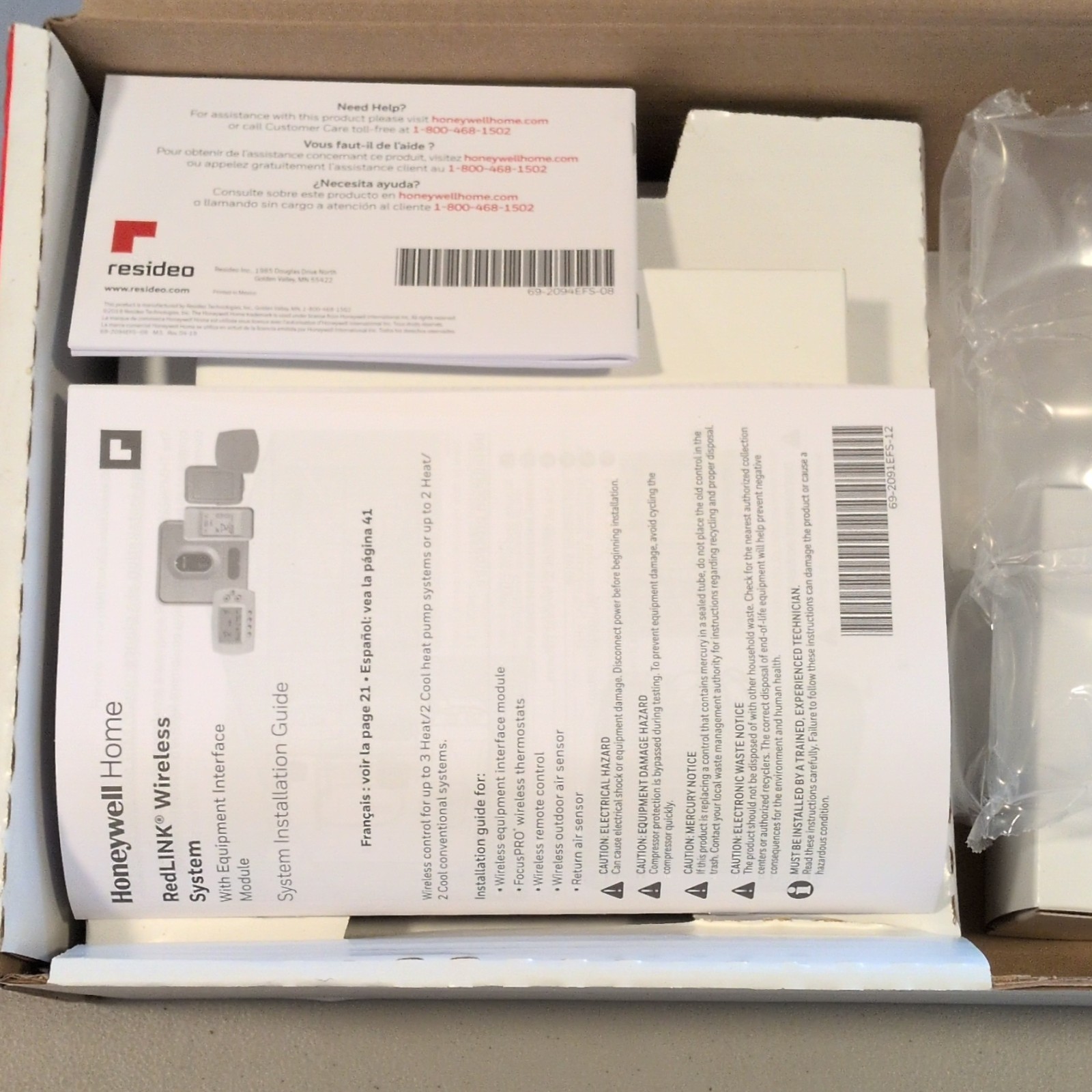 Honeywell Home Wireless Non-Programmable Thermostat Kit w/ Return Air Sensor