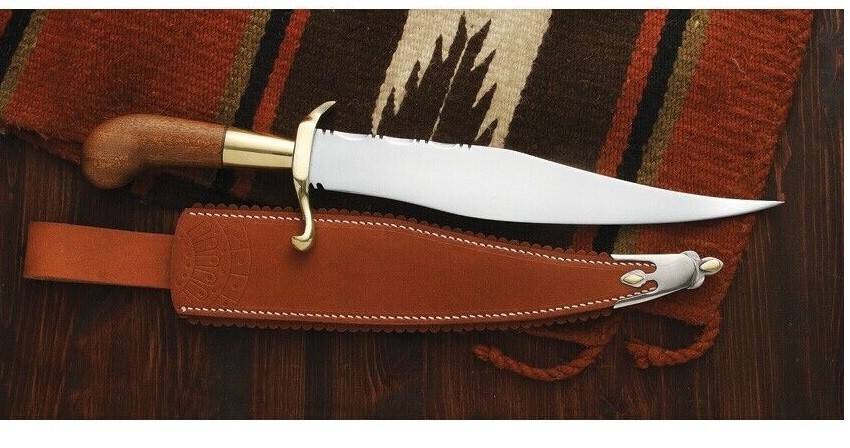 Windlass Mexican Fixed Knife 10" Carbon Steel Blade Wood Handle Brass Guard
