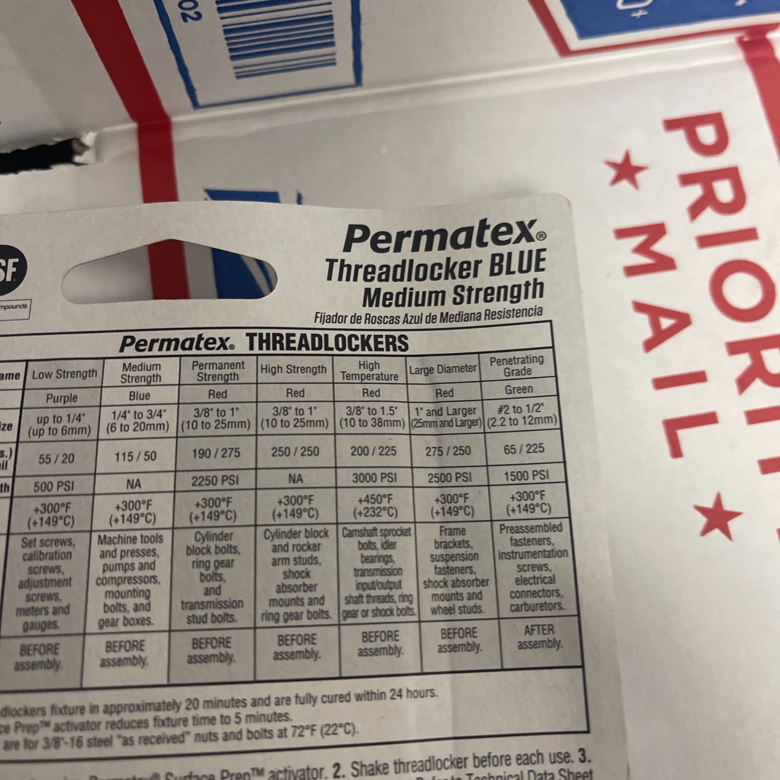 Permatex Threadlocker BLUE Medium Strength 1.22 oz 36mL FREE SHIPPING!!