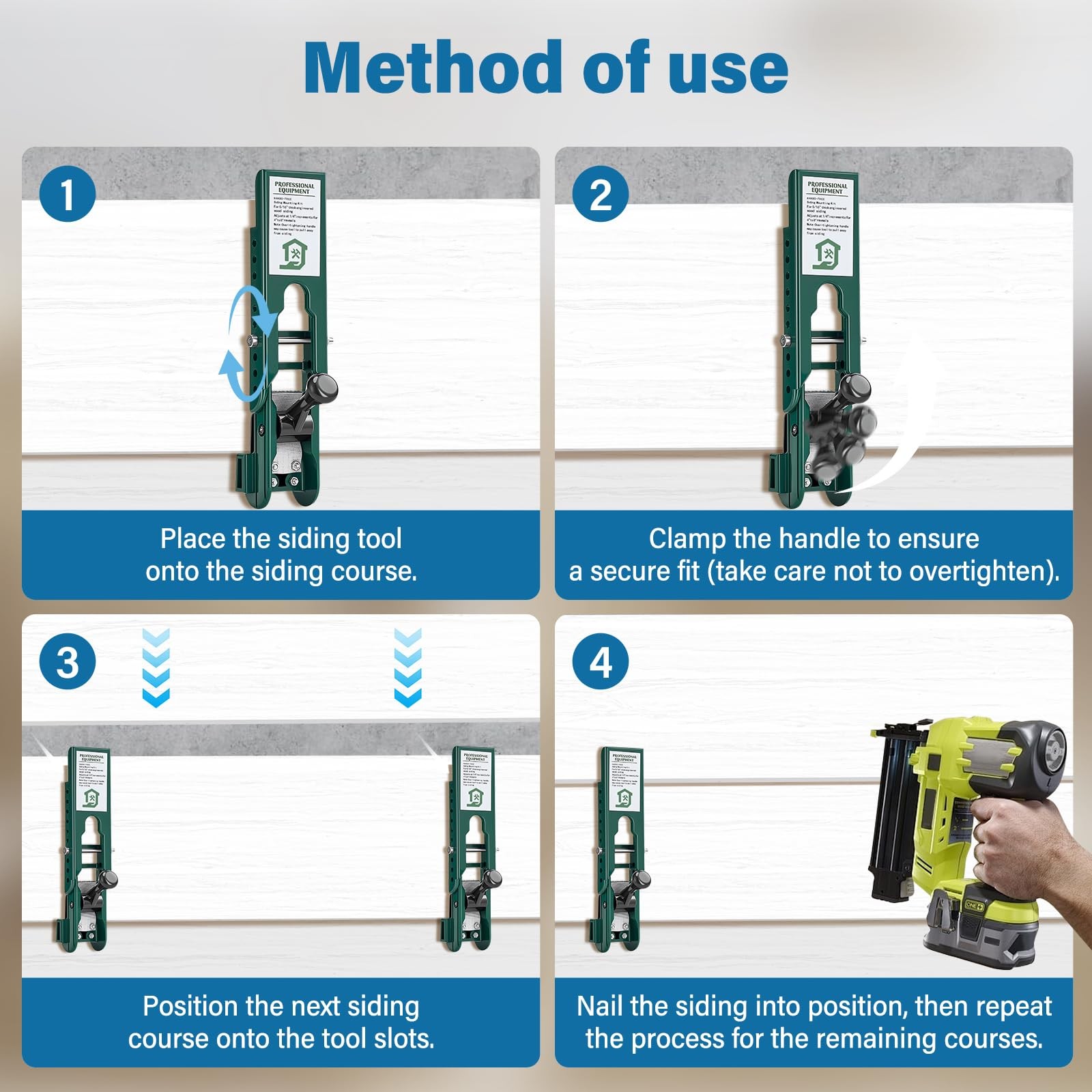 Siding Installation Tools for 5/16-Inch, 3/8-Inch, 7/16-Inch Cement Green