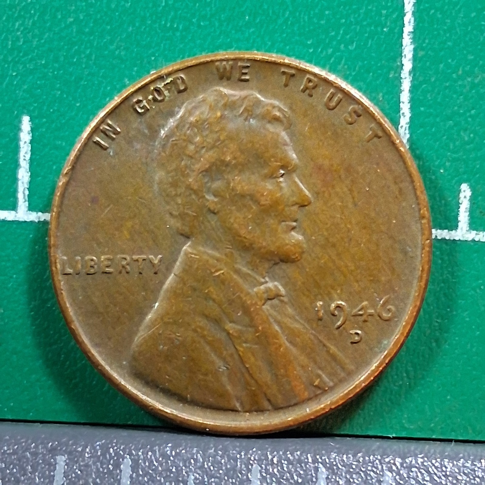1946-D United States USA Abraham Lincoln Wheat Penny 1 Cent Copper Coin