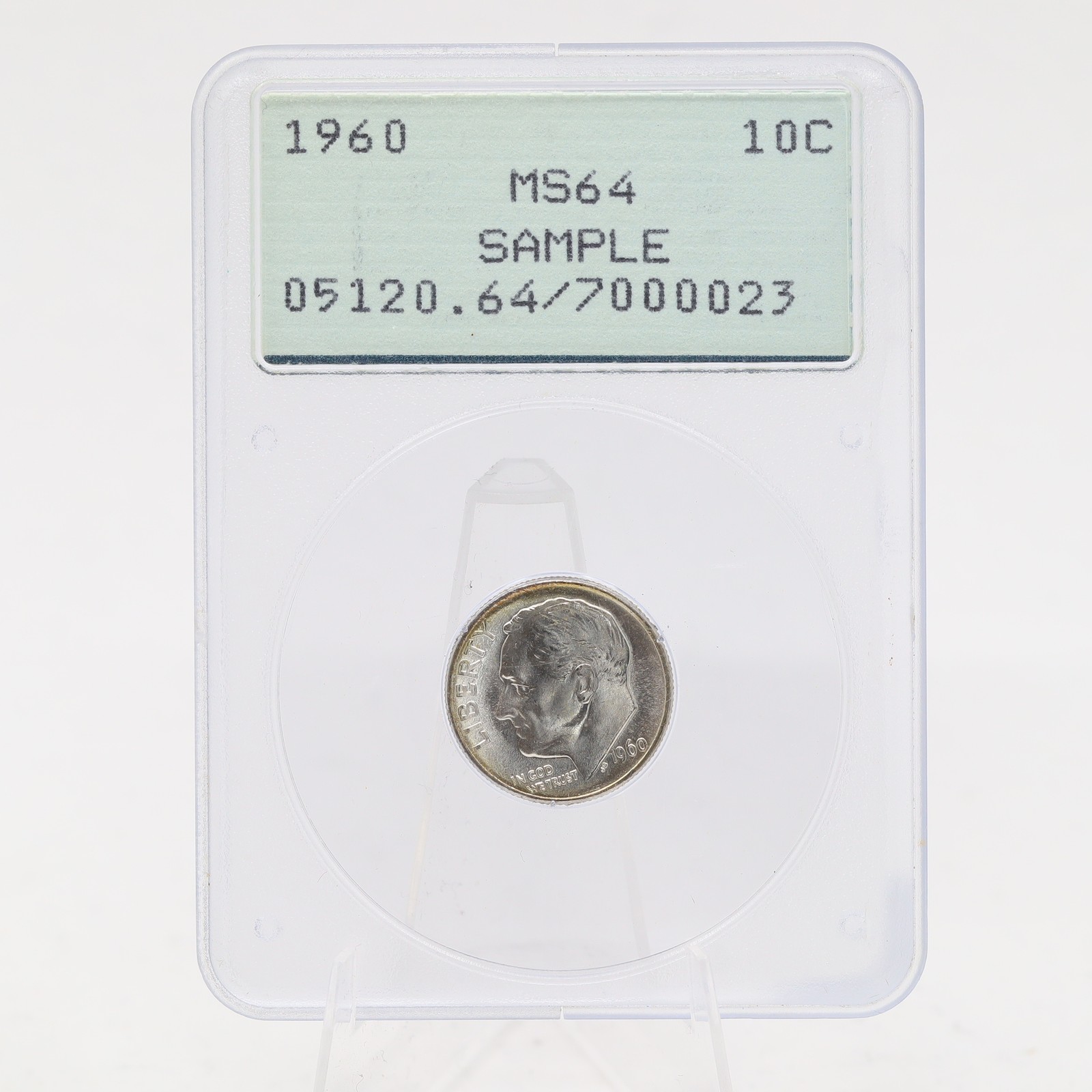 1960 Roosevelt Dime Sample MS64 PCGS Rattler 90% Silver Philadelphia