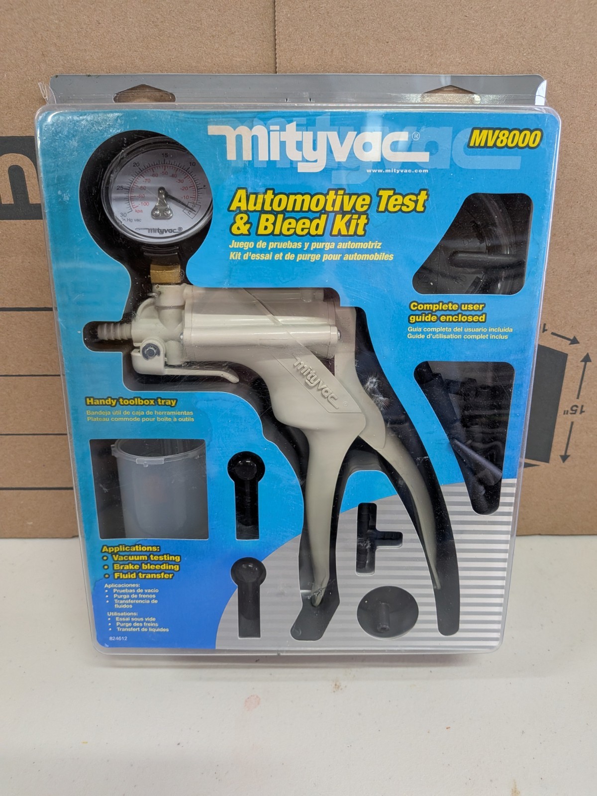 Mityvac MV8000 Automotive Test Brake Bleeding Kit Read!!! Cracked Gauge Housing