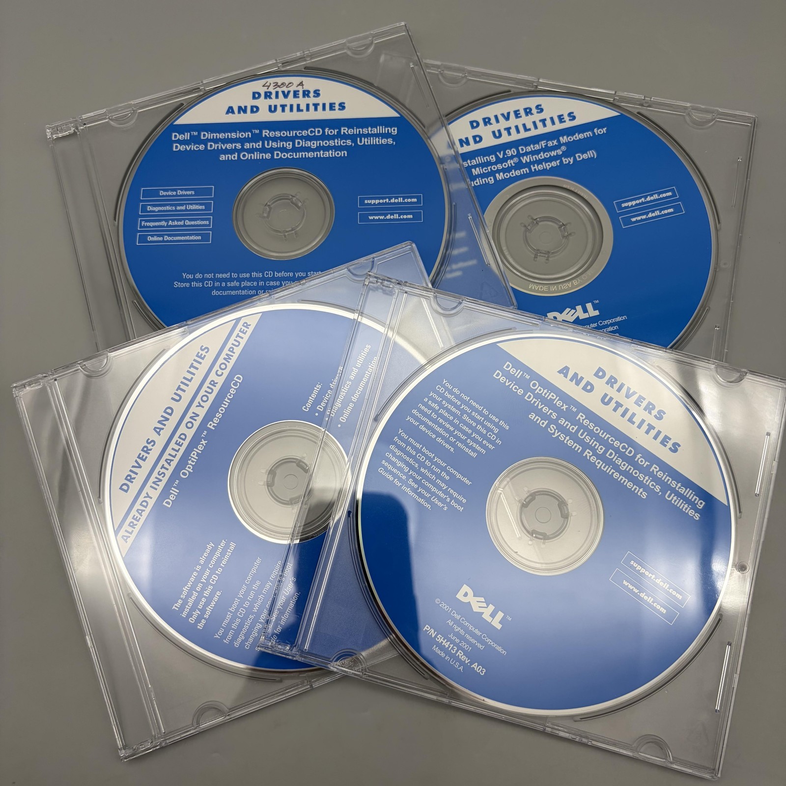 Vintage Dell Drivers and Utilities ResourceCD Lot of 4 OptiPlex Dimension USA
