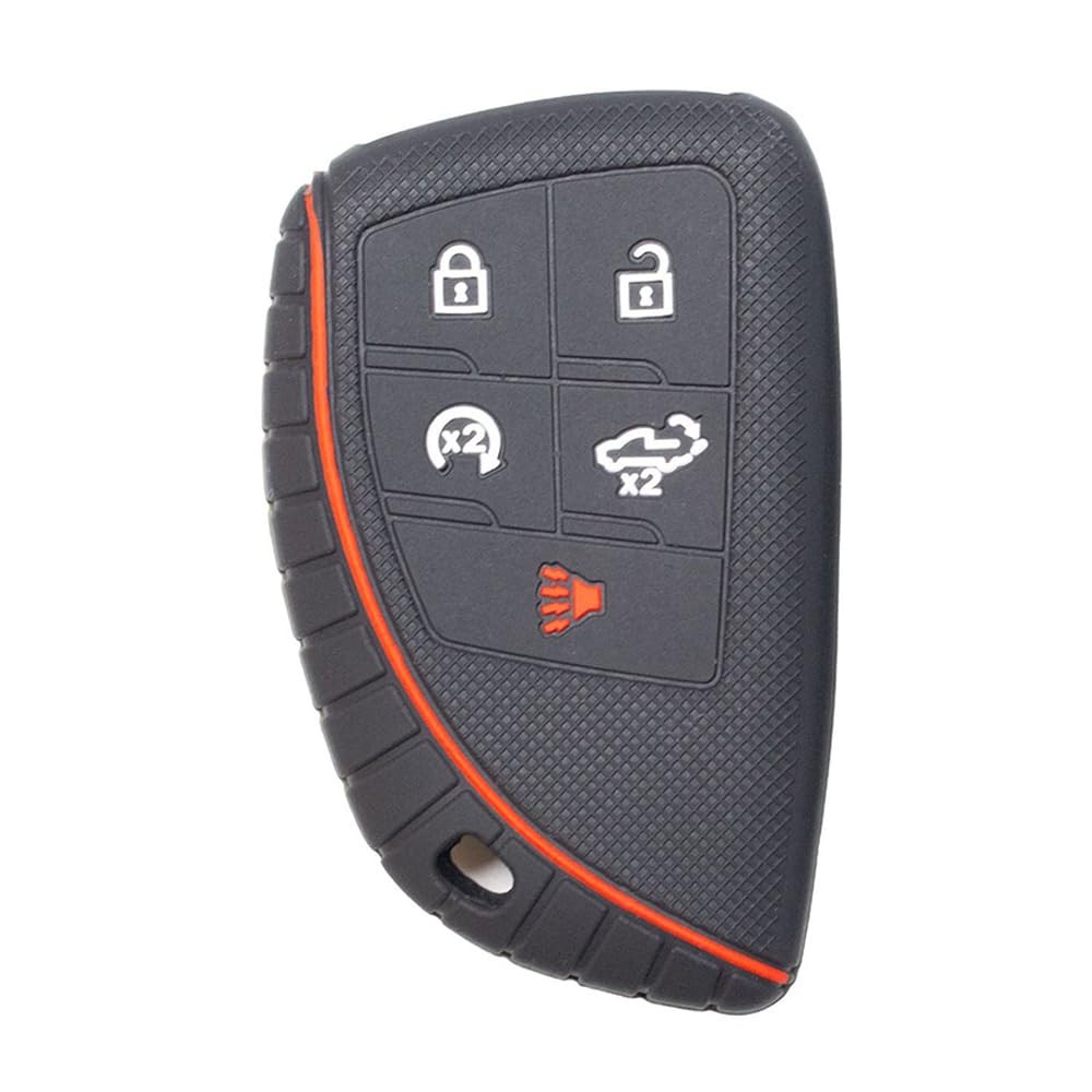 Silicone Key Fob Cover Fit for Chevy Chevrolet Silverado 2022-2025 GMC Black