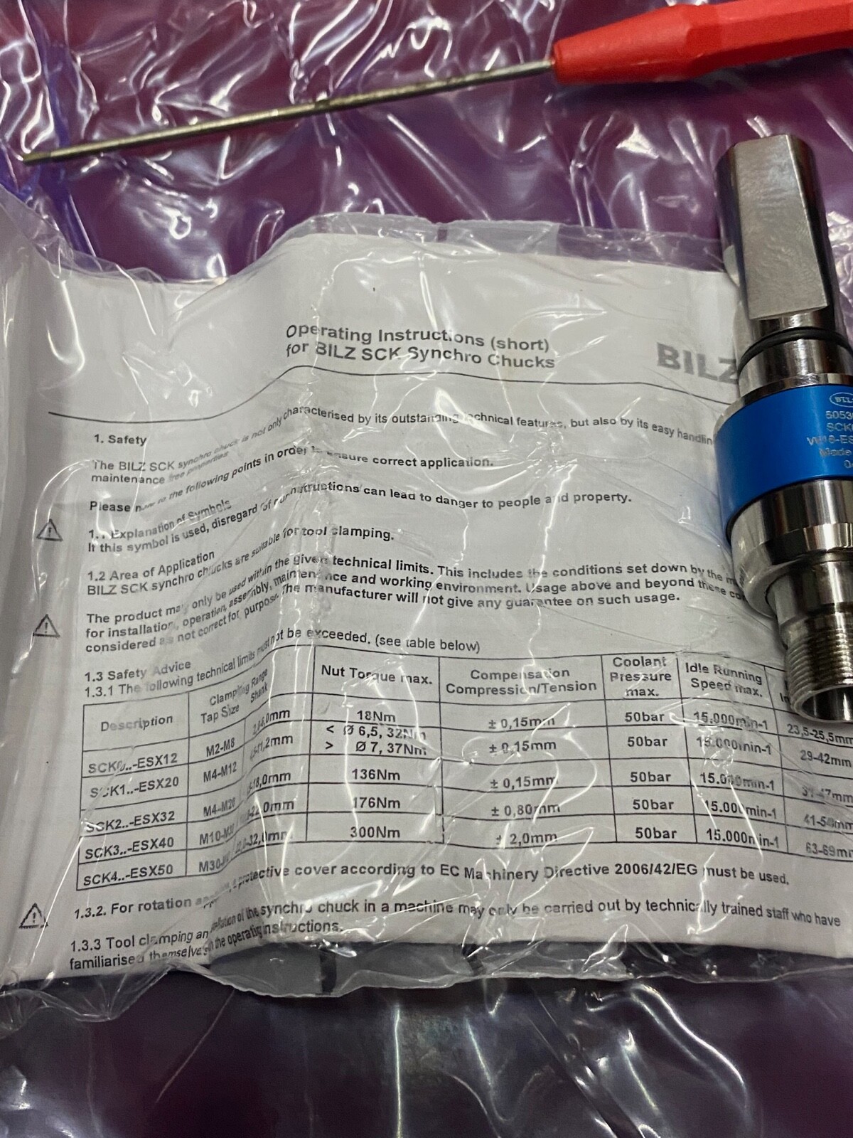 BILZ SCKO-50 W16-ESX12-BL NEW