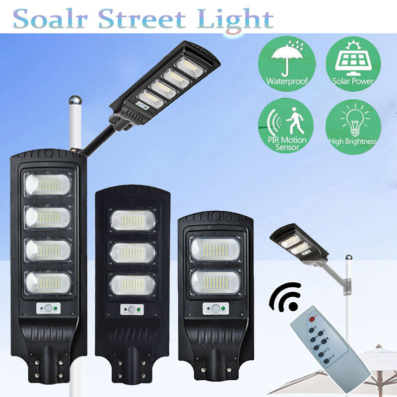 LED Solar Street Lighting Motion Activated 300/450/600W Cool White Redar Sensor