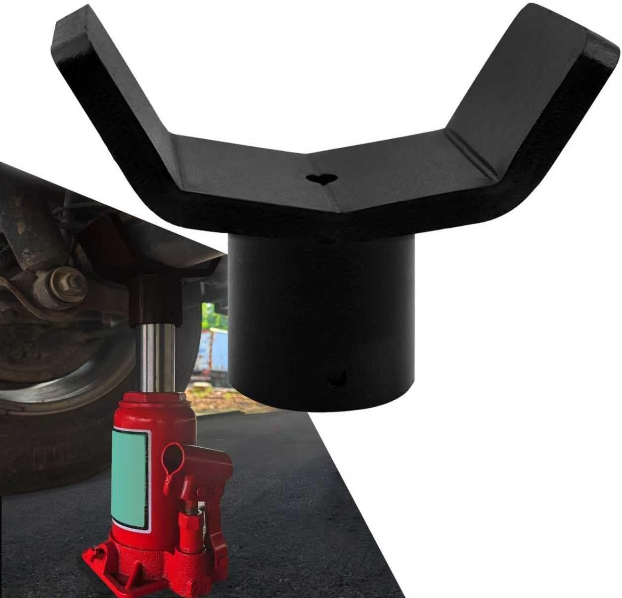 12T Bottle Jack Adapter - Steel Lifting Saddle for 3"-4" Axle Tubes, Fits 1.65"