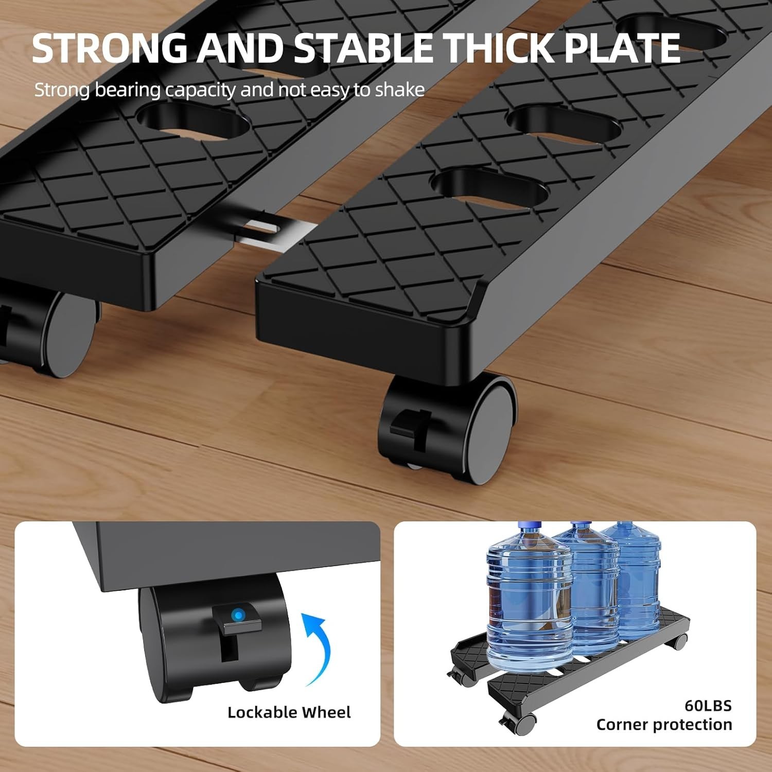 Adjustable Computer Tower Stand, PC Stand Mobile CPU Stand with 4 Rolling Caster