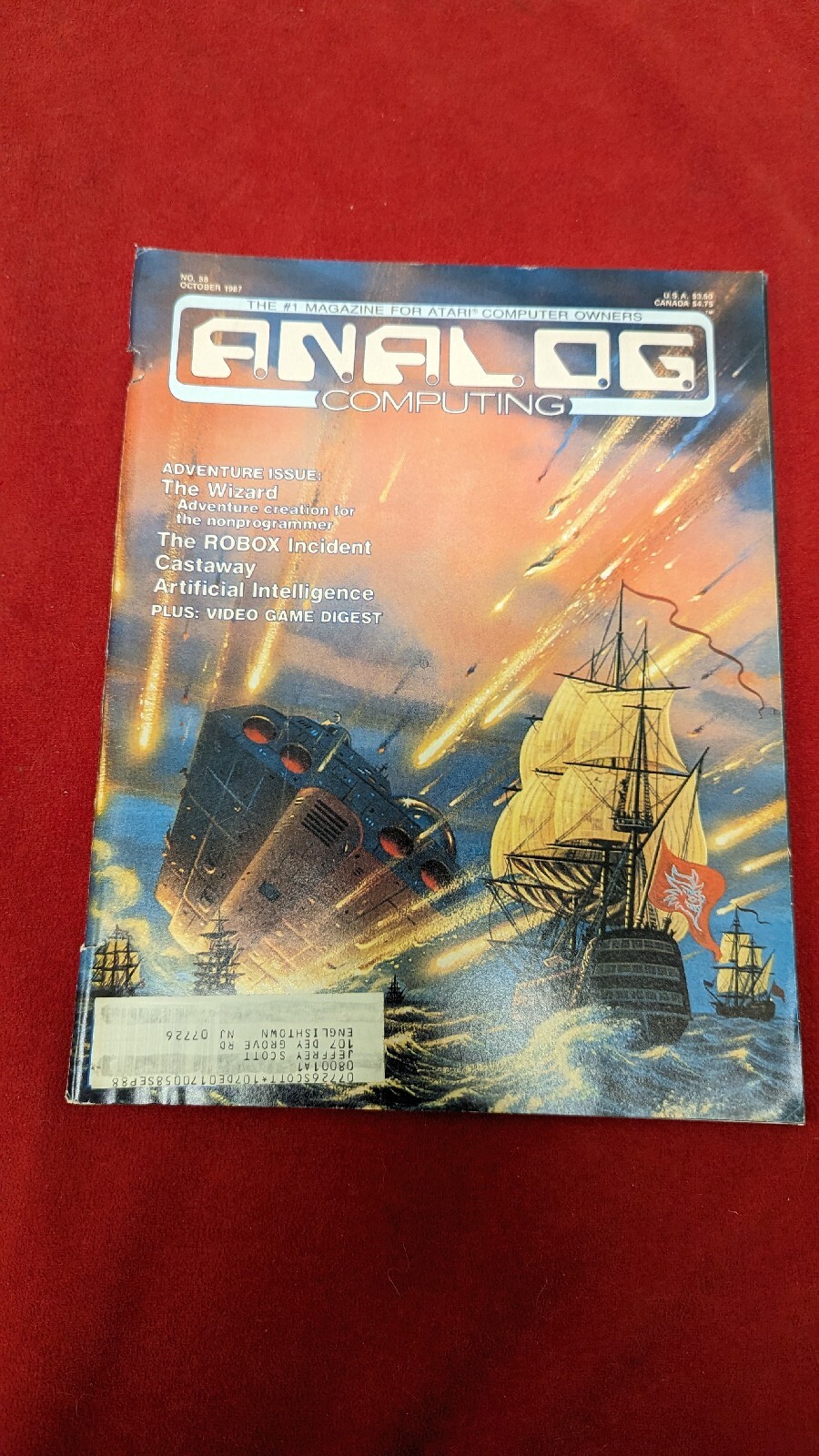 VINTAGE Analog Computing Magazine Atari October 1987 No. 52 Entertainment Issue