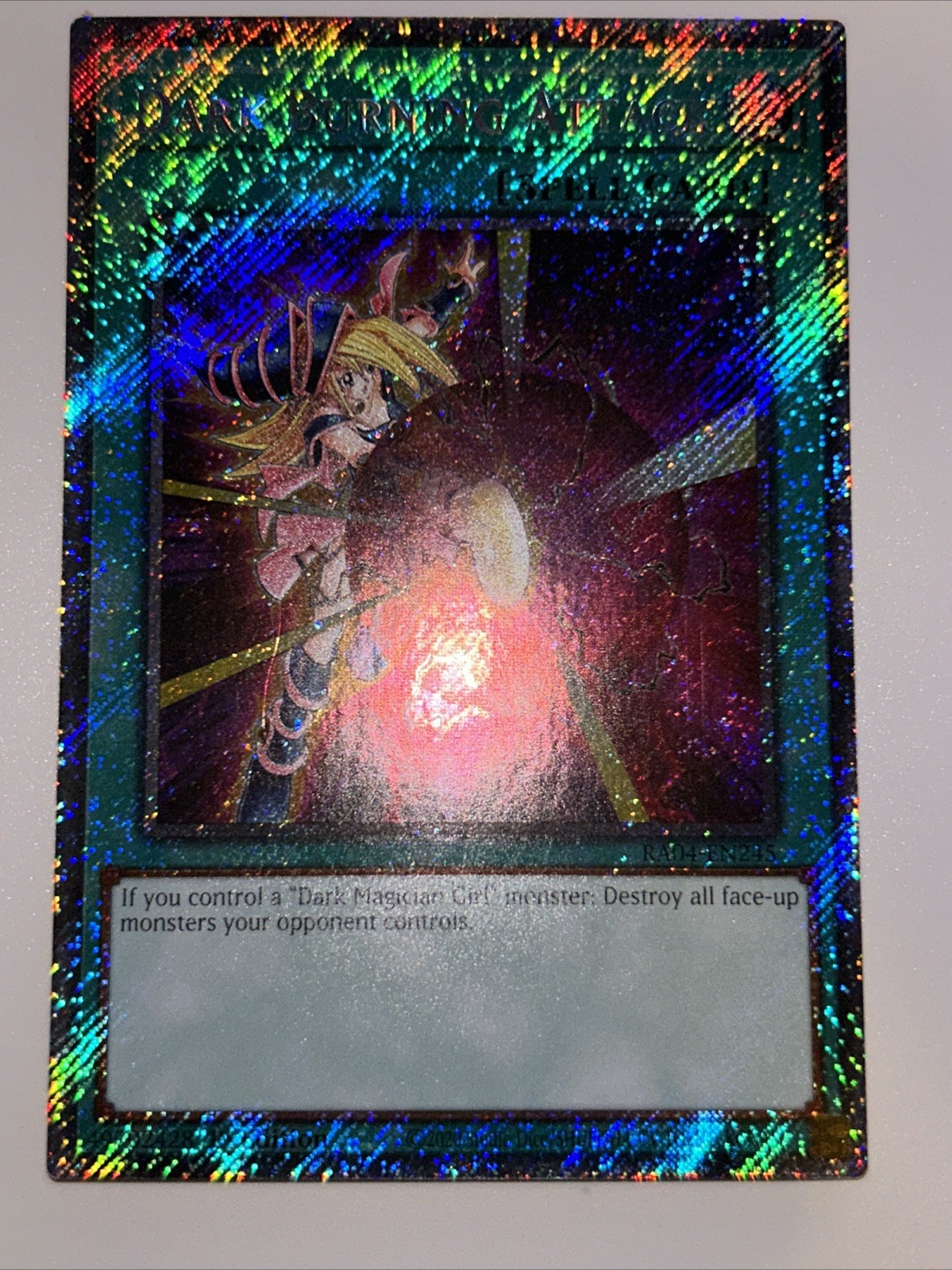 Dark Burning Attack 1st Edition Platinum Secret Rare RA04-EN245 Yu-Gi-Oh!
