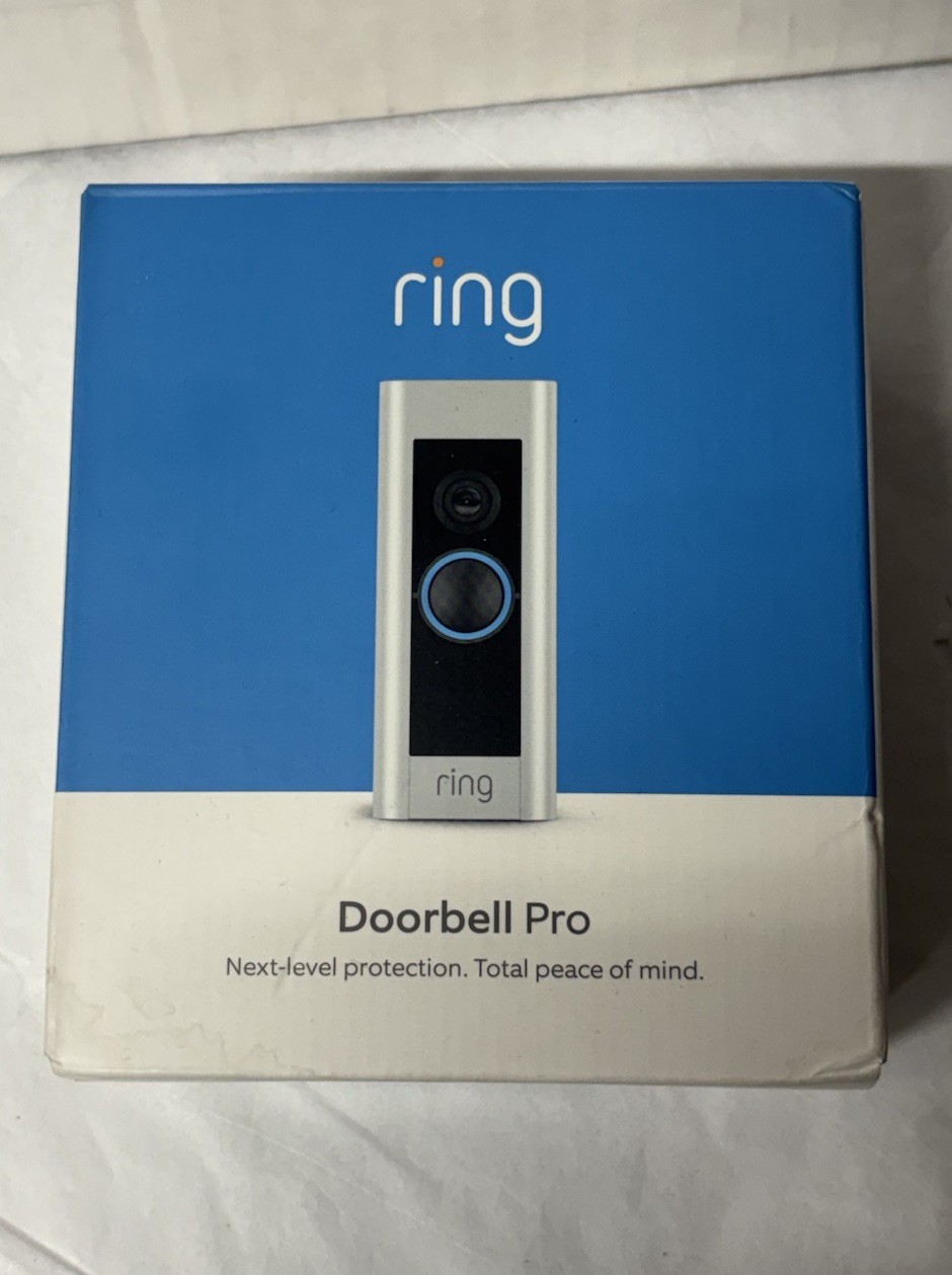 Ring Video Doorbell Pro Wired 1080p Satin Nickel NIB Complete Kit