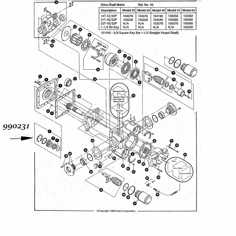 990231 Eaton Pump Shaft Seal