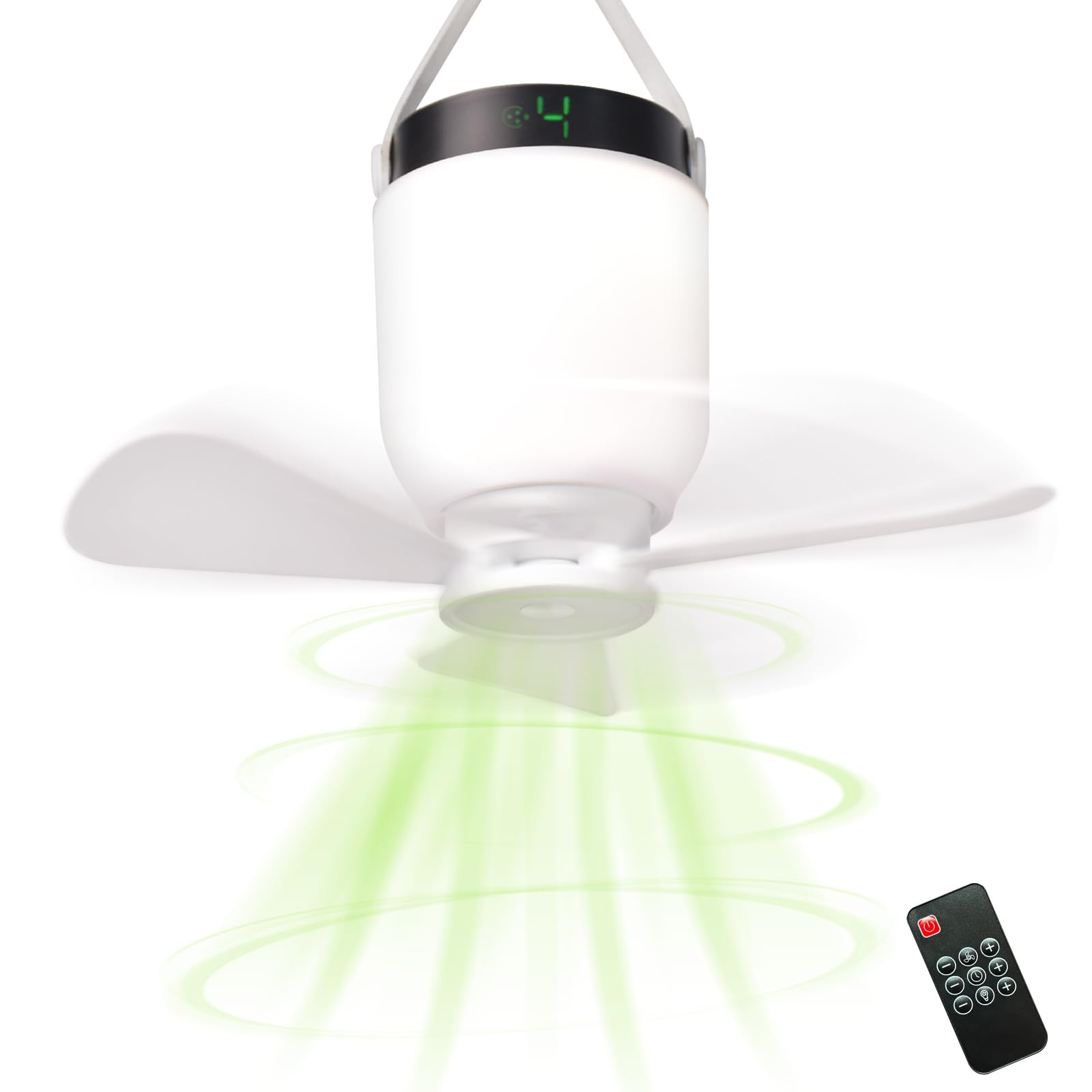 Camping Accessories Fan with Light - Portable Rechargeable Tent Fan with 8000...