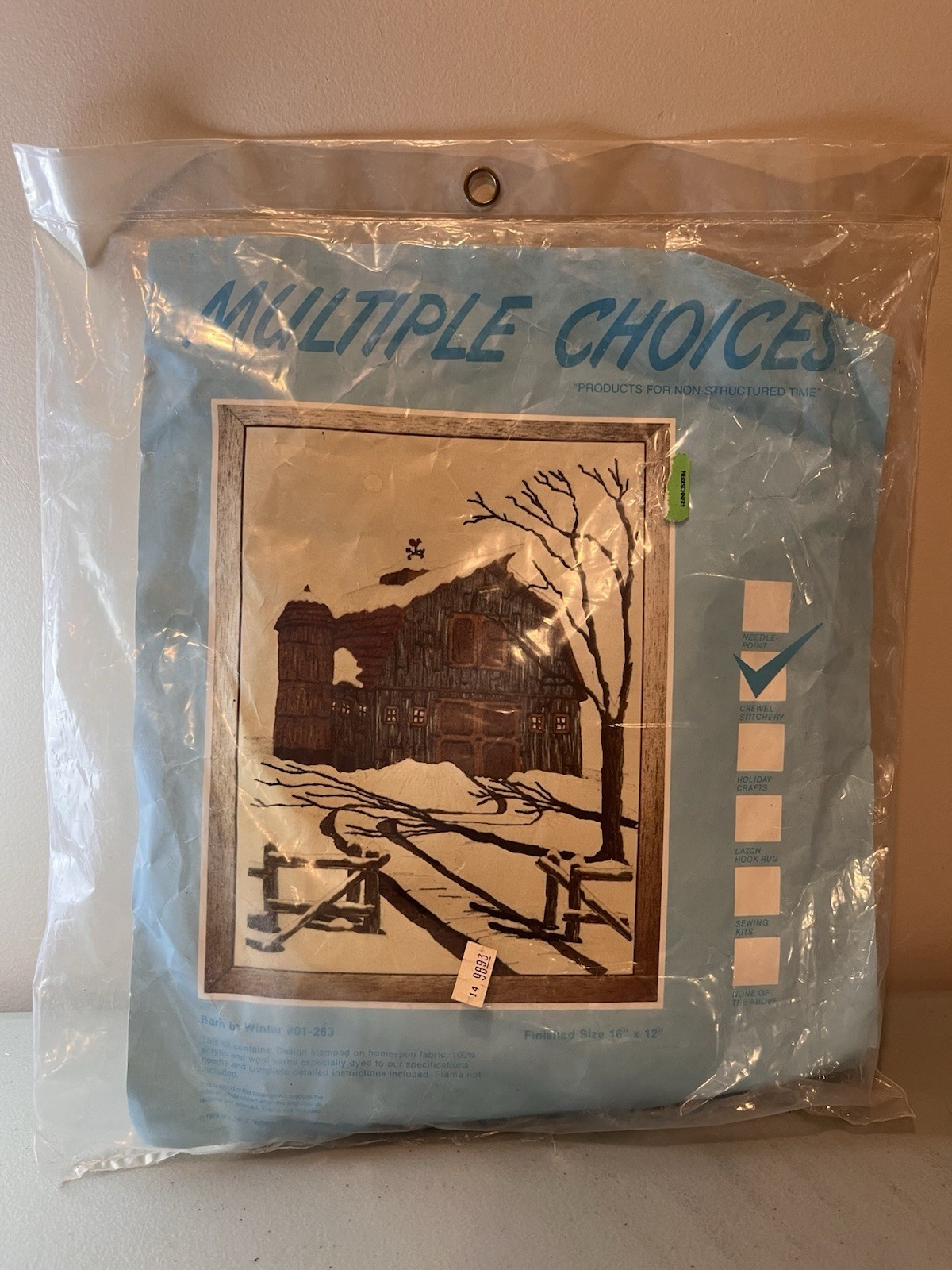 Barn in Winter Needlepoint Kit #01-263 Multiple Choices Vintage - NEW