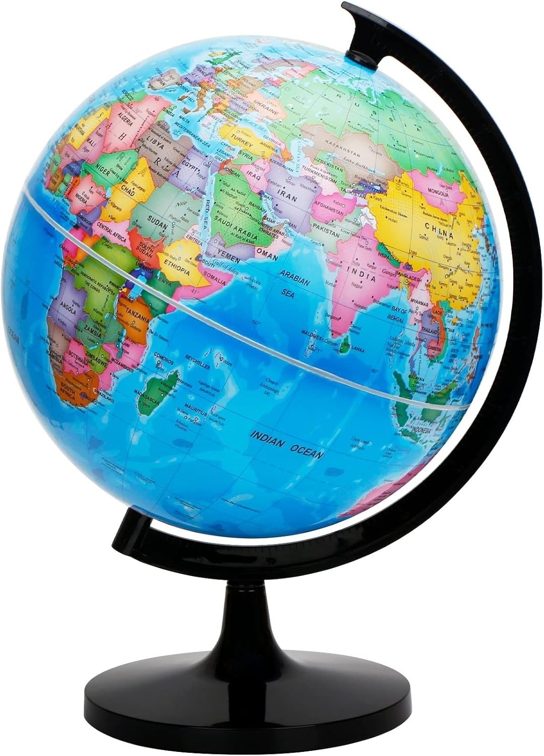 Exerz 12 World Globe - Political Map Educational - Self Assembled School Glob...