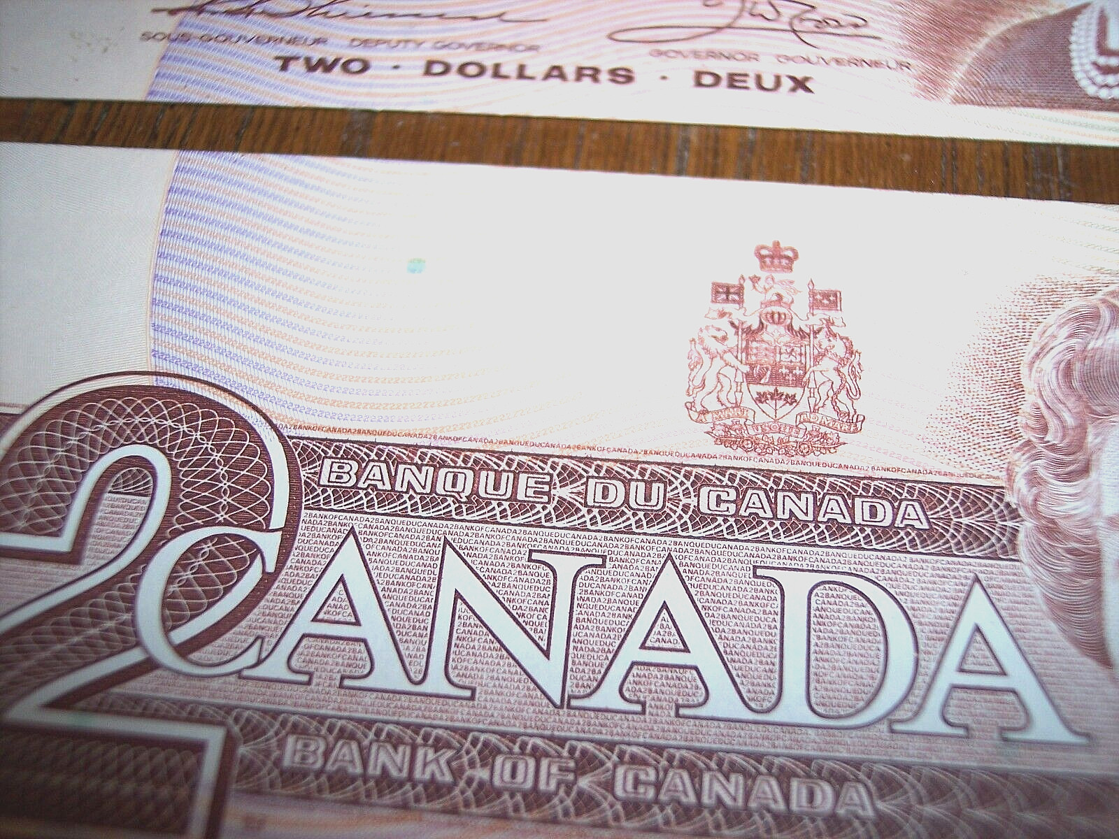 5 Consecutive $2 Bill Canadian Banknote Queen Elizabeth 1986 Banknote Two Dollar