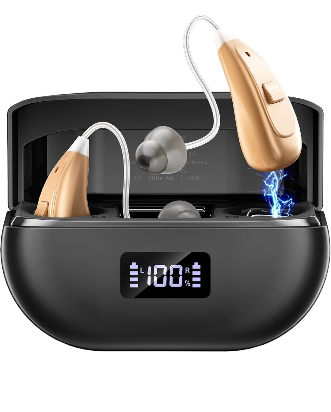 K06 NVBOTY Rechargeable Hearing Amplifier Pair w/ Charging Case OTC Sound Enhanc