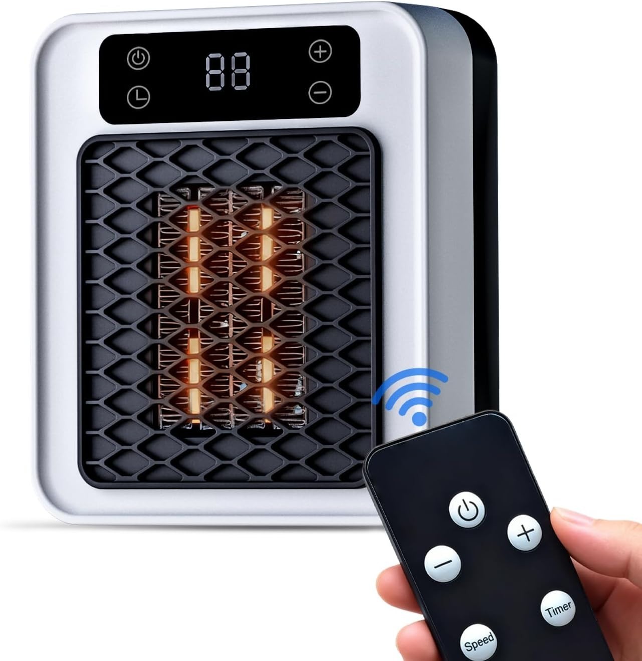Space Heater Indoor, 450W PTC Programmable portable wall heater,Remote plug in w