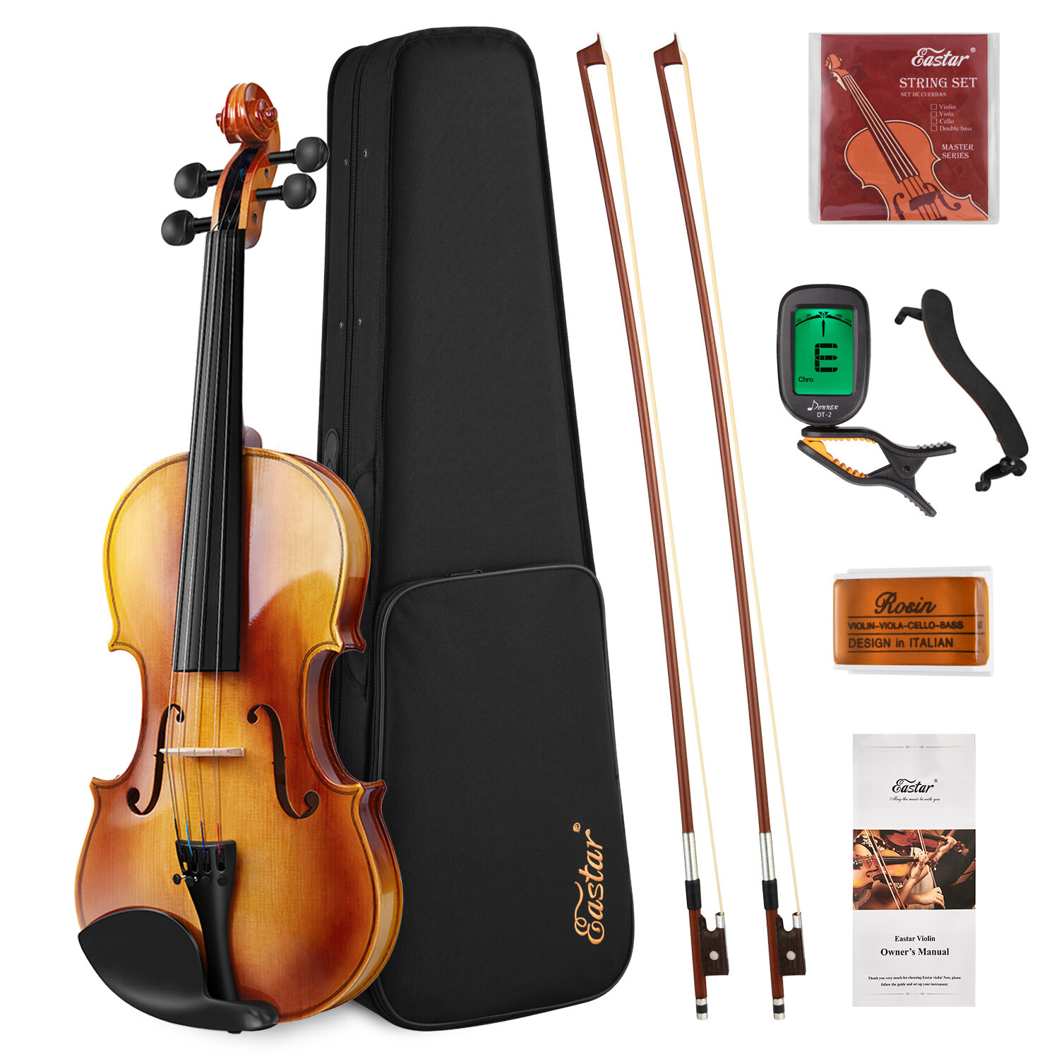 🎻 Eastar EVA-330 4/4 Violin Set Full Size Fiddle Solidwood with Hard Case Bow