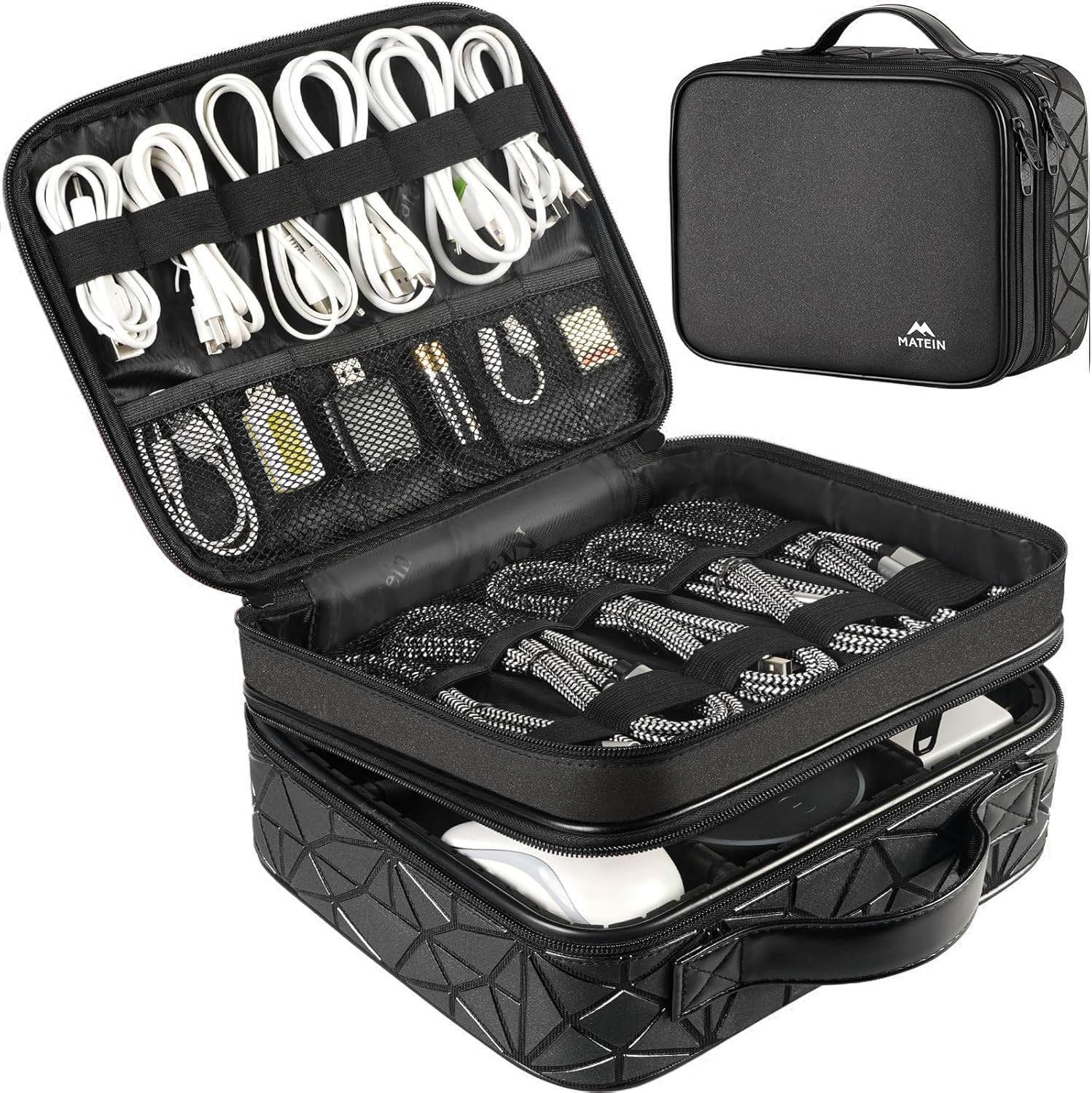 Cord Organizer Case with Adjustable Divider, DJ Cable File Bag for DJ Gear, Soun