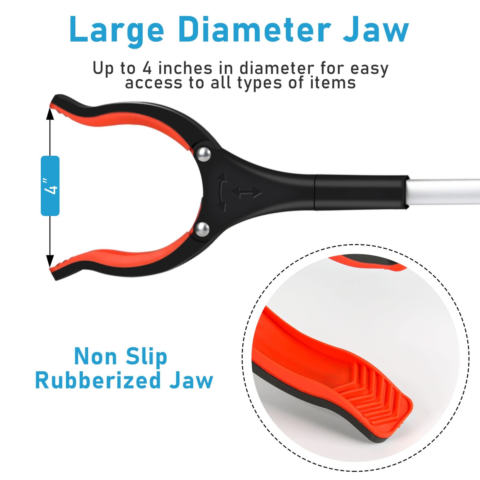 32" Reacher Tool for Elderly, Lightweight Trash Claw, Mobility Aid Picker