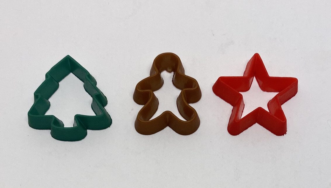 Christmas Gingerbread Tree Star Polymer Clay Stud Earring Cookie Candy Cutters 3