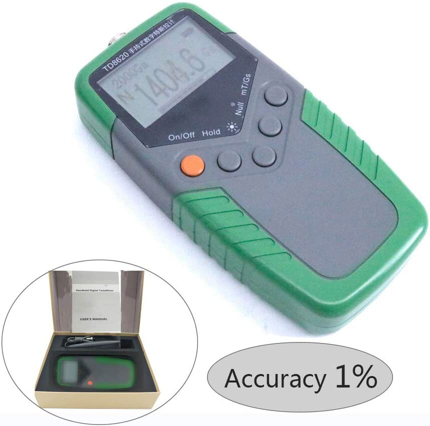 Digital Gaussmeter Tesla Meter Tester with Accuracy 1 Percent Max Range 2000mT