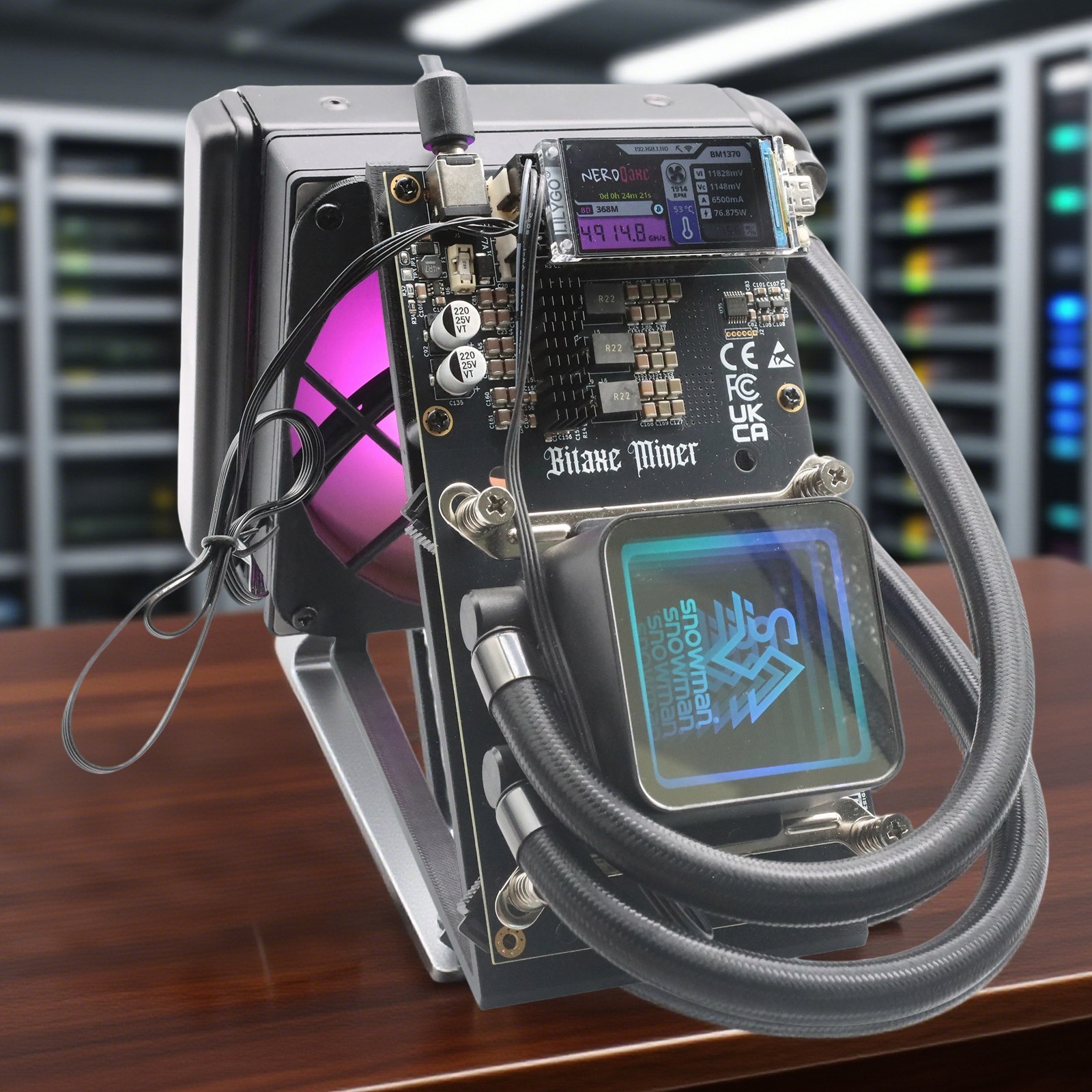 Bitaxe Miner NerdQaxe++ 4.8Th/s Hydro Liquid Cooler Bitcoin Miner 6mo warrantyDe