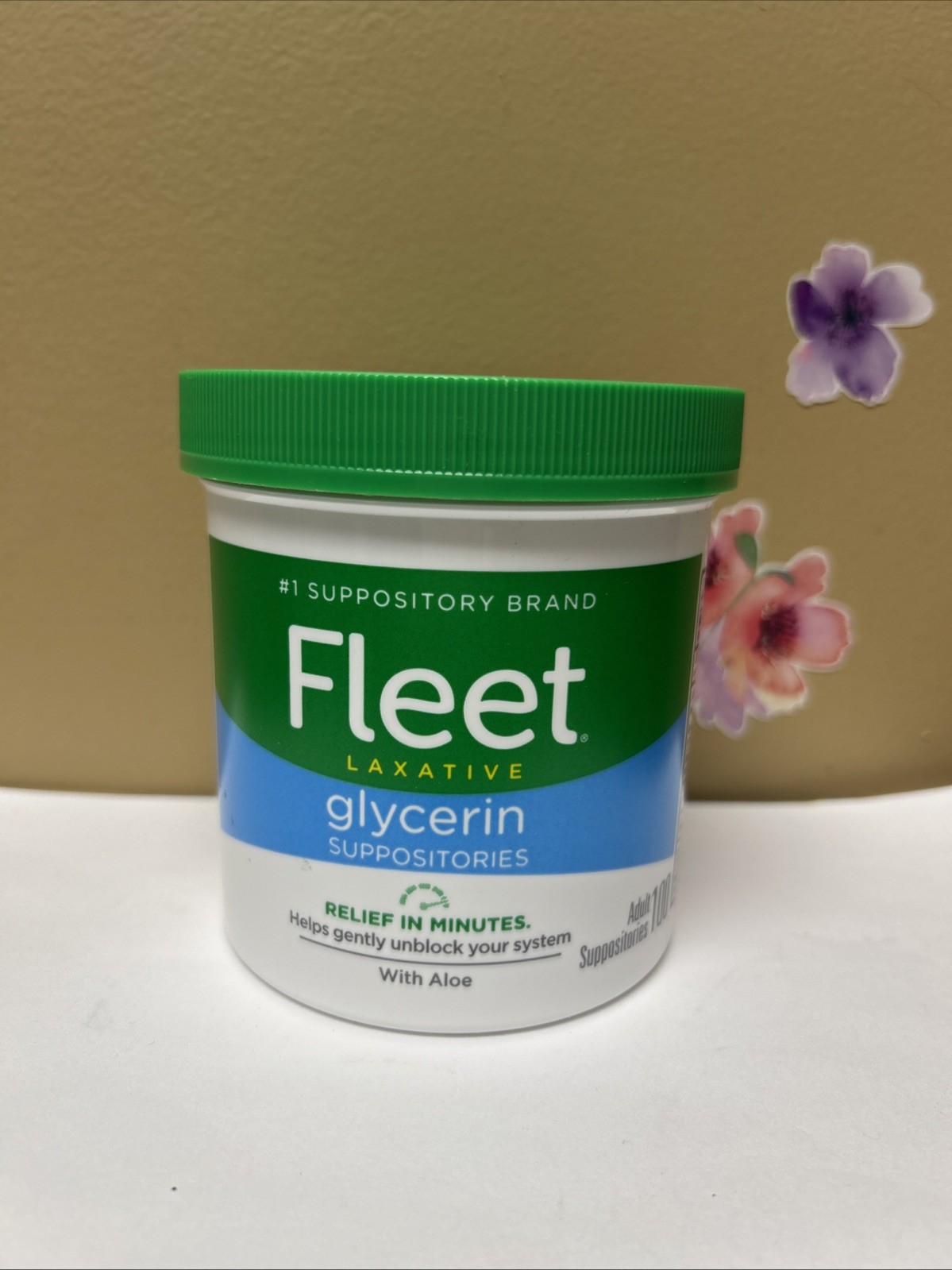 Fleet Glycerin Adult Laxative Suppositories With Aloe- 100 Suppositories