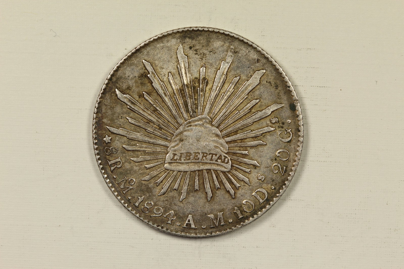 1894 Mexico 8 Reales Mexico City Mo A.M.