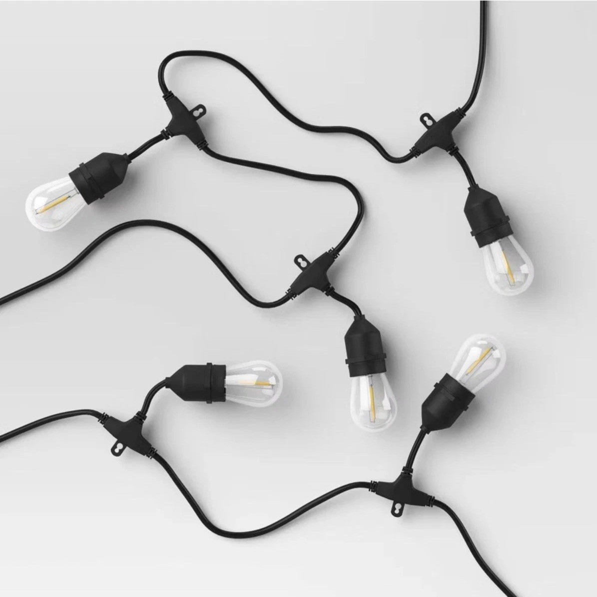 Threshold 10ct LED Drop Indoor Outdoor Café String Lights Clear Bulbs Black Wire