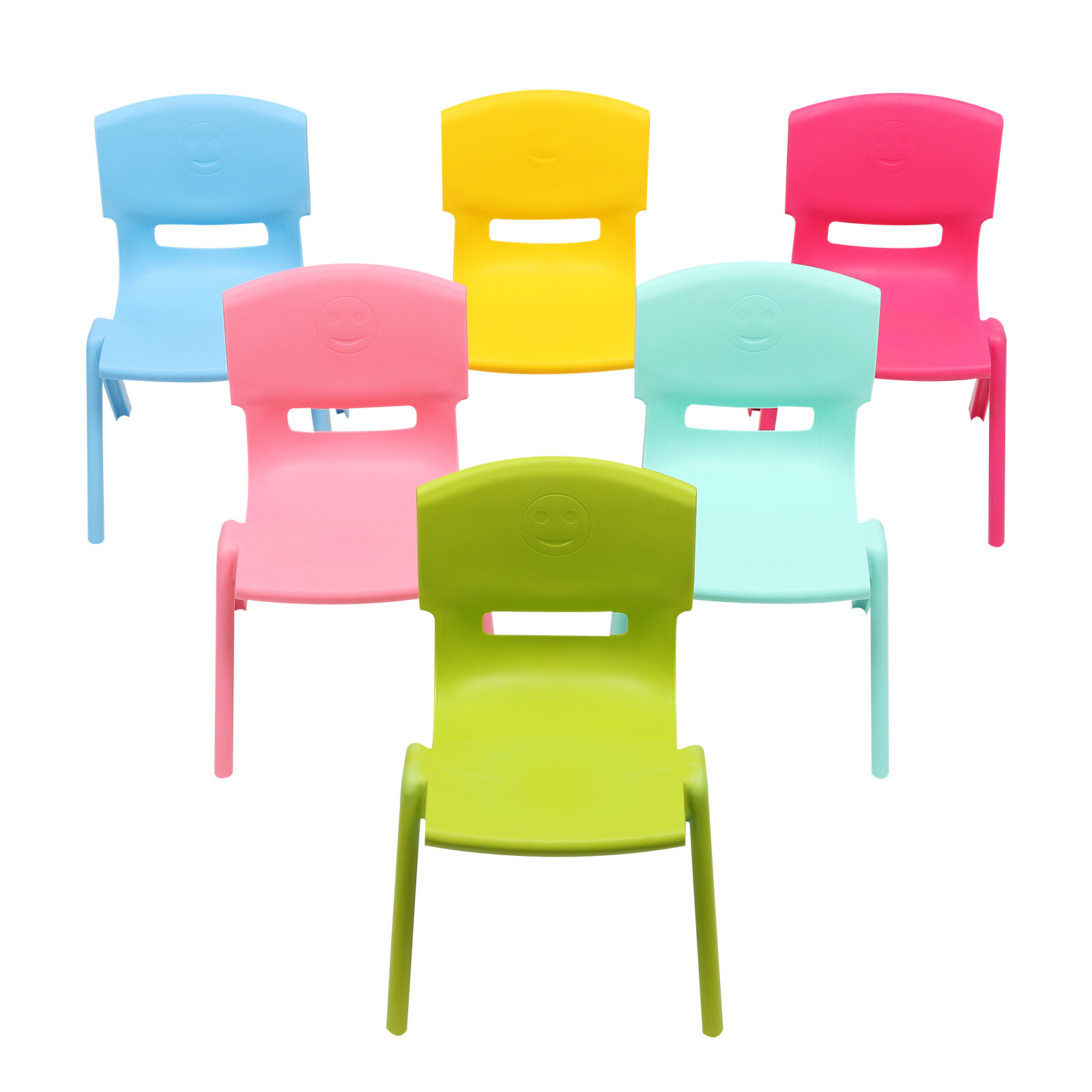6PCS Kids Stackable Chairs, 11in Height, 220lb Capacity, for Classroom Daycare
